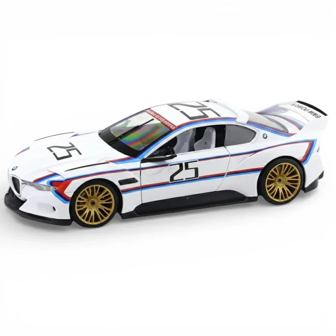 Premium scale diecast model car – BMW 3.0 CSL, 1:32 Scale (White) Collectible