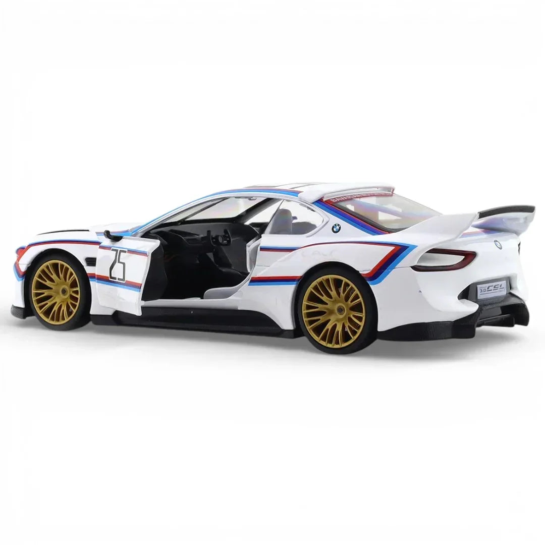 Premium scale diecast model car – BMW 3.0 CSL, 1:32 Scale (White) Collectible