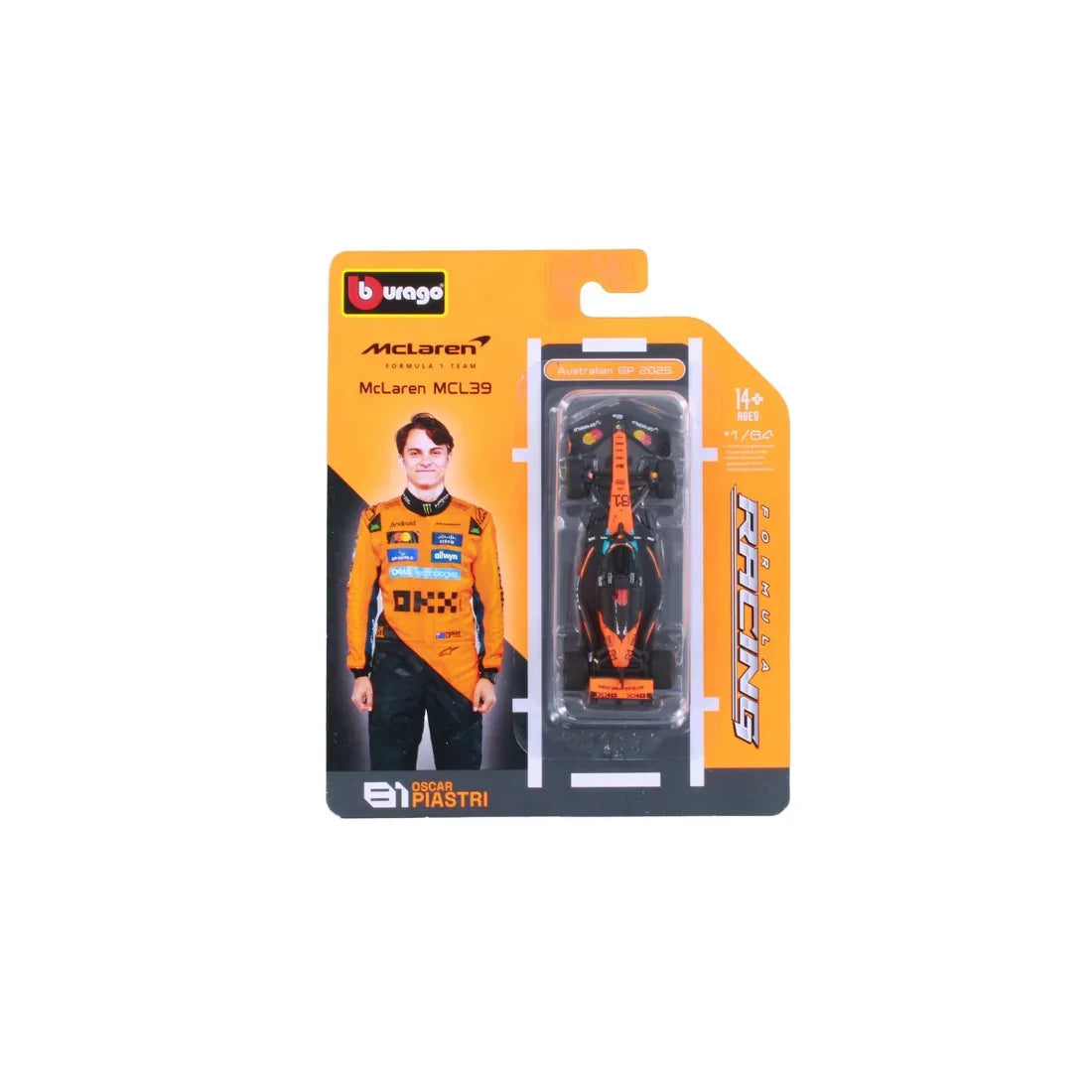 F1 MCL39 Formula 1 Car #81 Australian Grand Prix 2025 (Oscar Piastri), 1:64 Scale