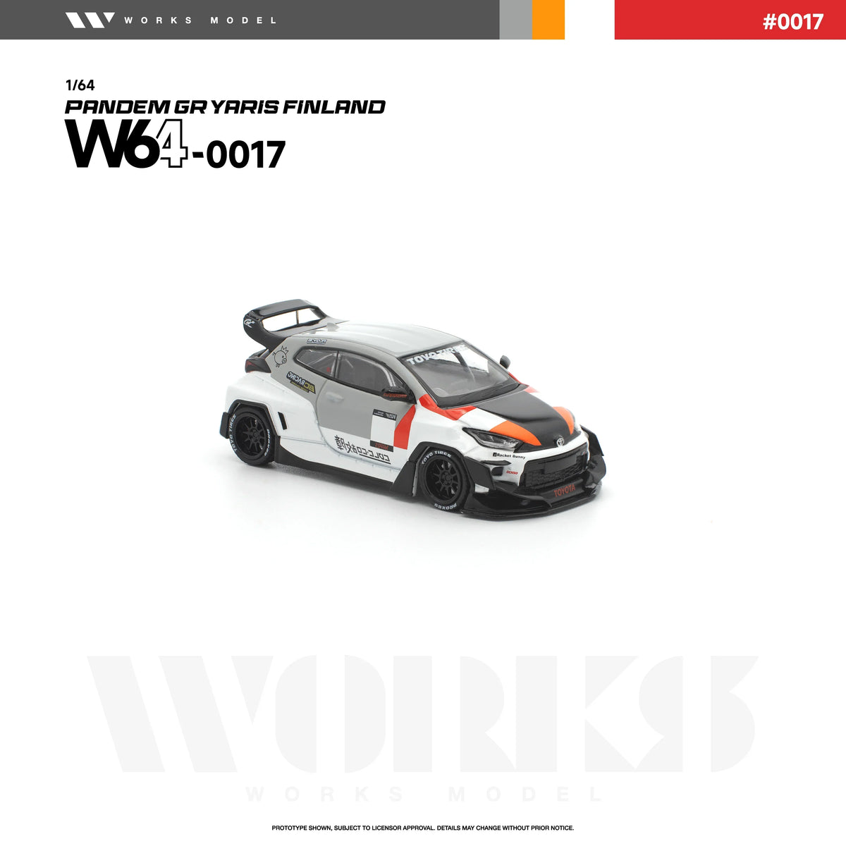 Premium scale diecast model car – *PRE-ORDER* Pandem GR Yaris Finland, 1:64 Scale (White) Collectible