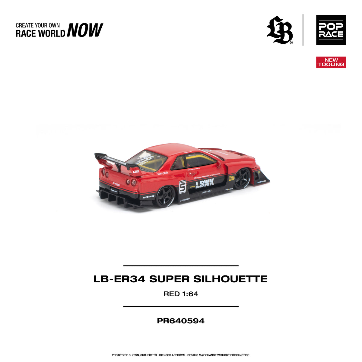 *PRE-ORDER* Liberty Walk - ER34 Super Silhouette, 1:64 Scale (Red)