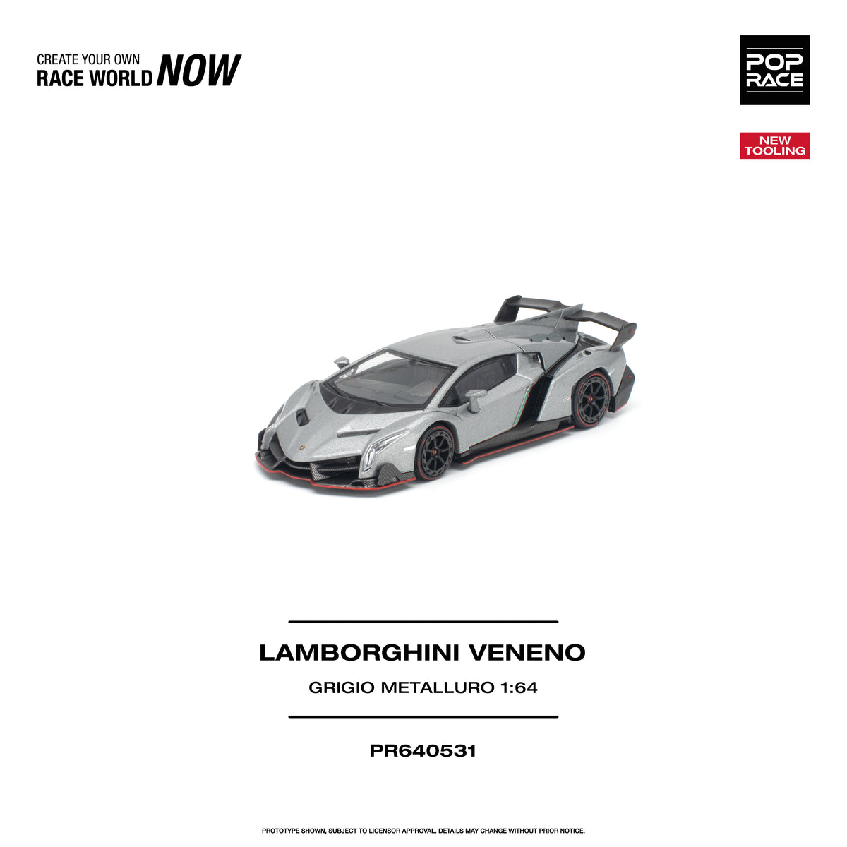 *PRE-ORDER* Lamborghini Veneno Grigio Metalluro, 1:64 Scale