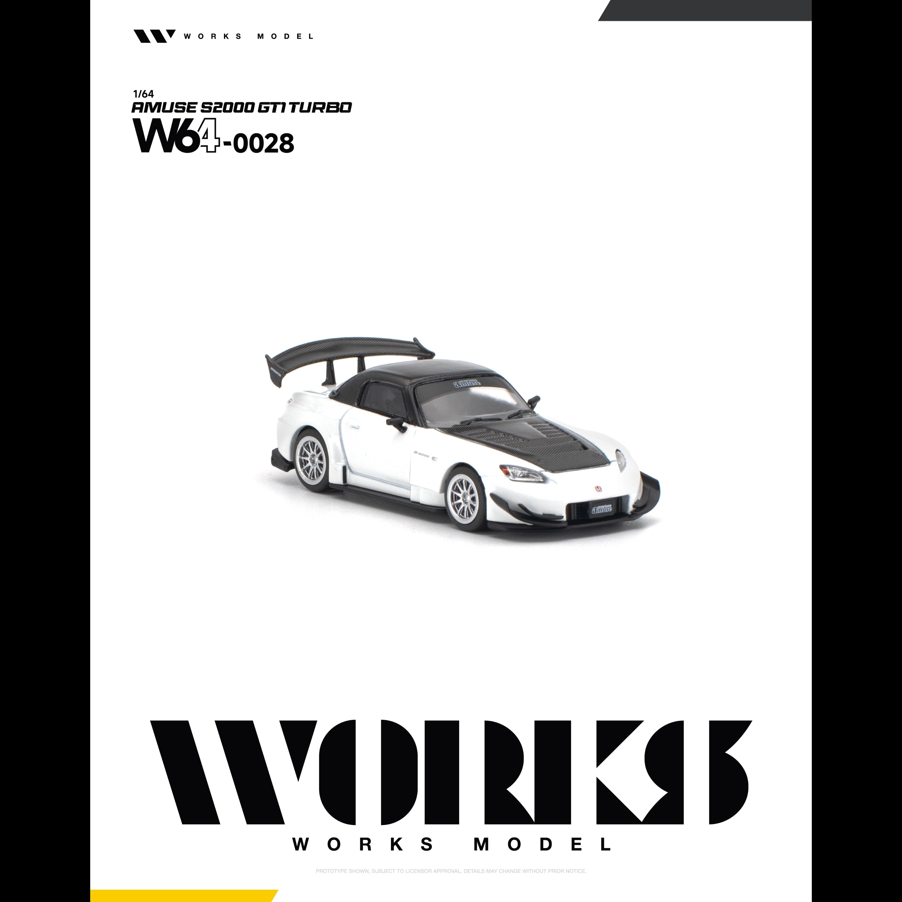 *PRE-ORDER* AMUSE S2000 GT1 TURBO, 1:64 Scale (WHITE)