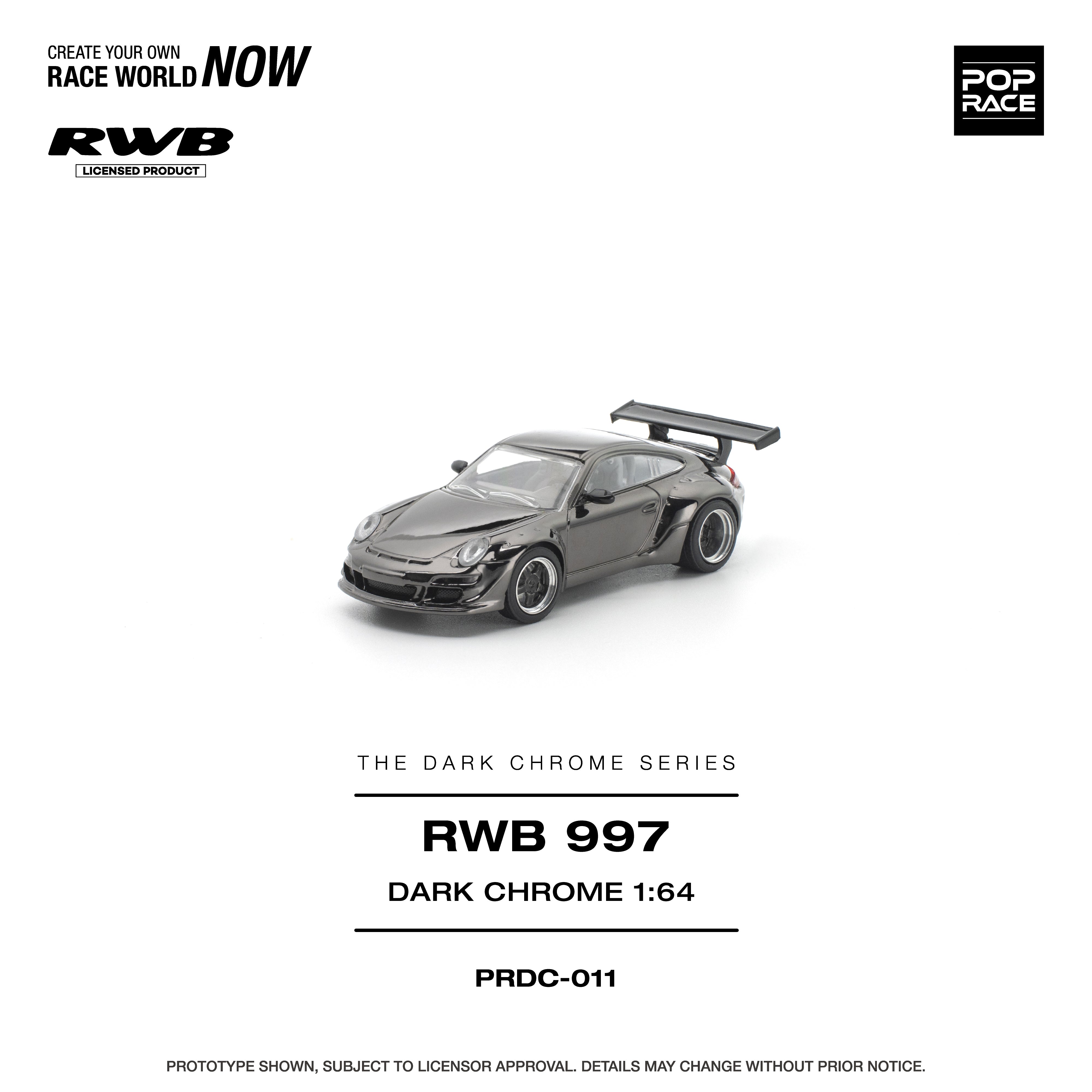 Premium scale diecast model car – *PRE-ORDER* RWB 997, 1:64 Scale (Dark Chrome) Collectible