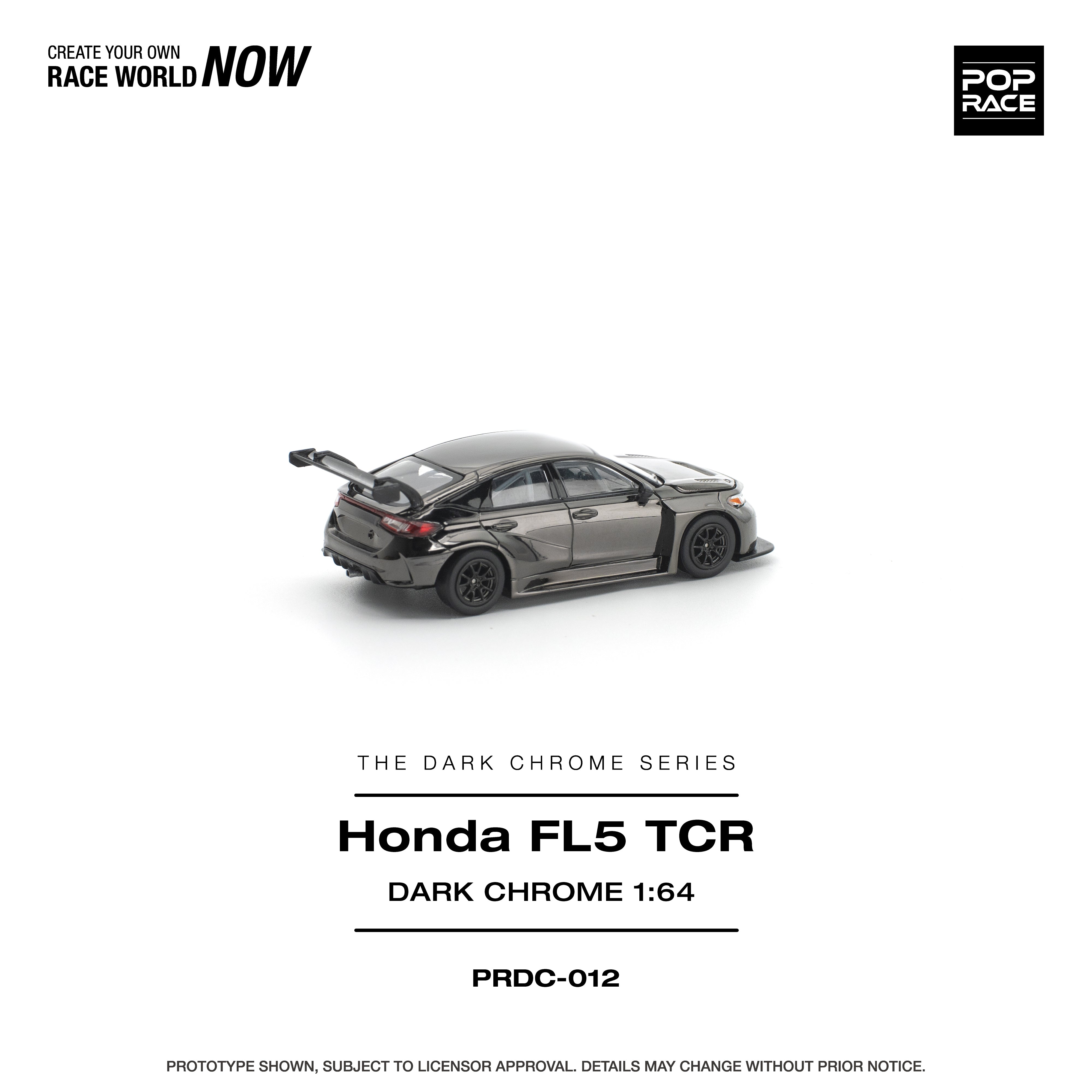 Premium scale diecast model car – *PRE-ORDER* Honda Civic Fl5 TCR, 1:64 Scale (Dark Chrome) Collectible