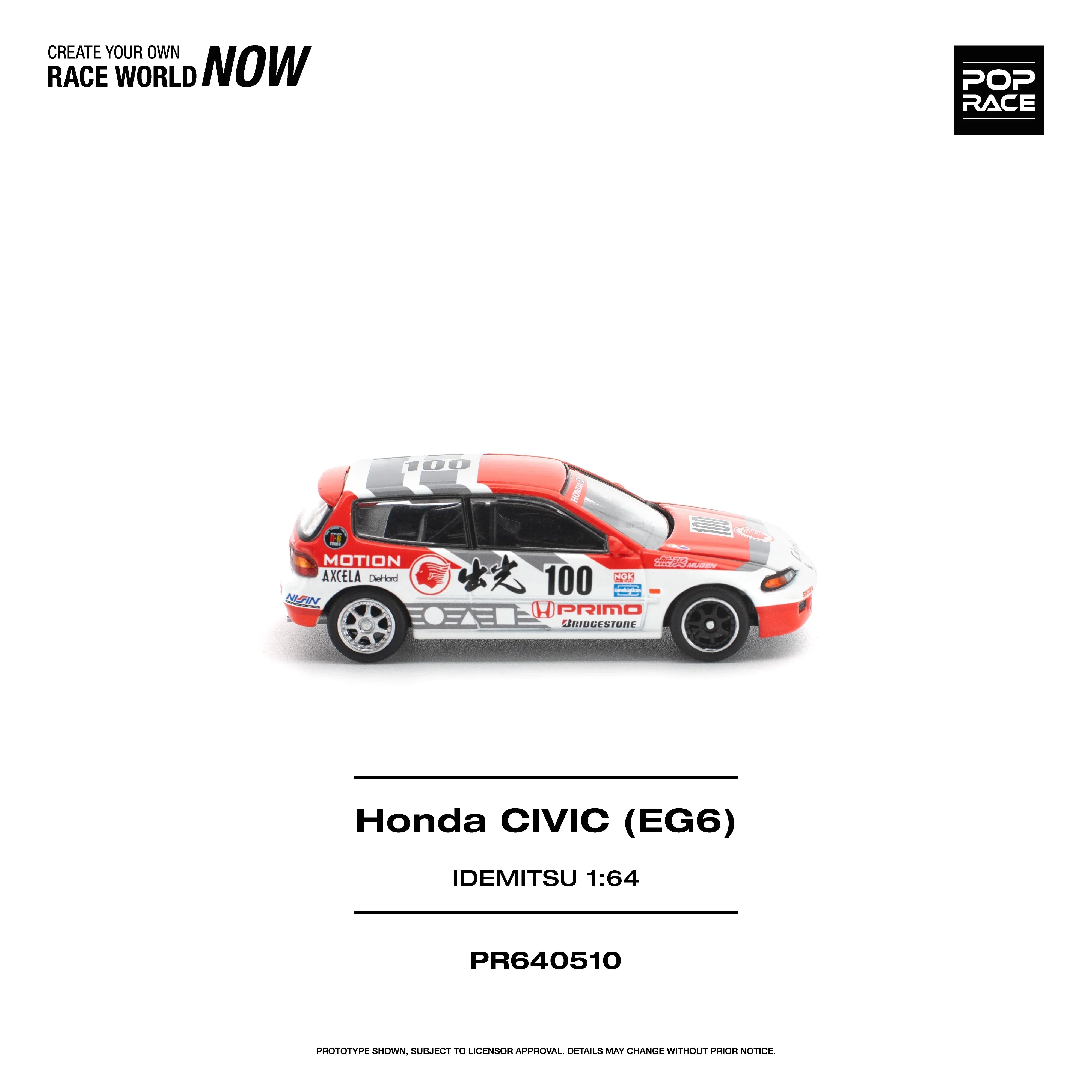 Premium scale diecast model car – *PRE-ORDER* Honda Civic (EG6) Idemitsu Motion Infinite, 1:64 Scale Collectible
