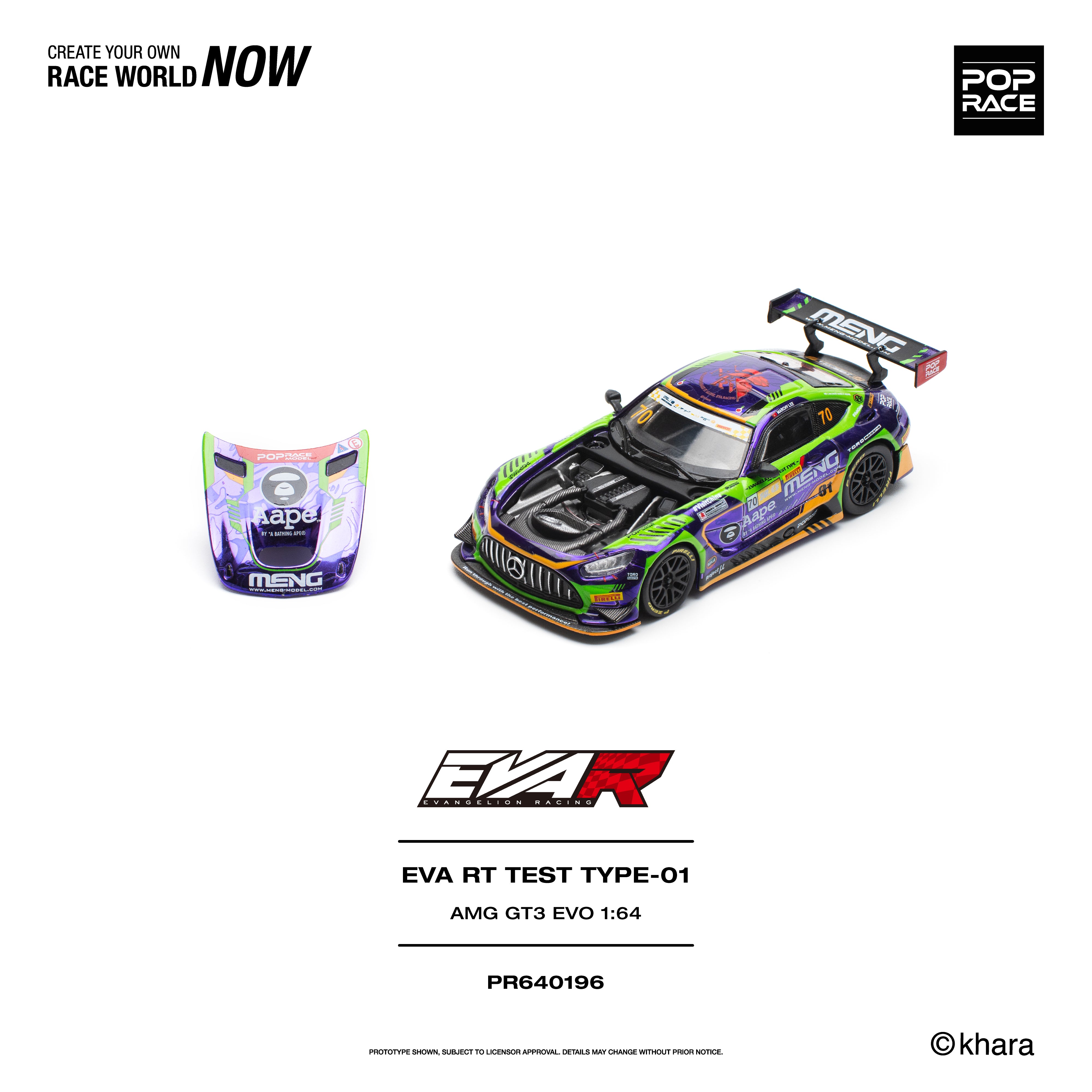 *PRE-ORDER* EVA RT Test Type - 01 Mercedes Benz AMG GT3 EVO Macau GP 2023, 1:64 Scale