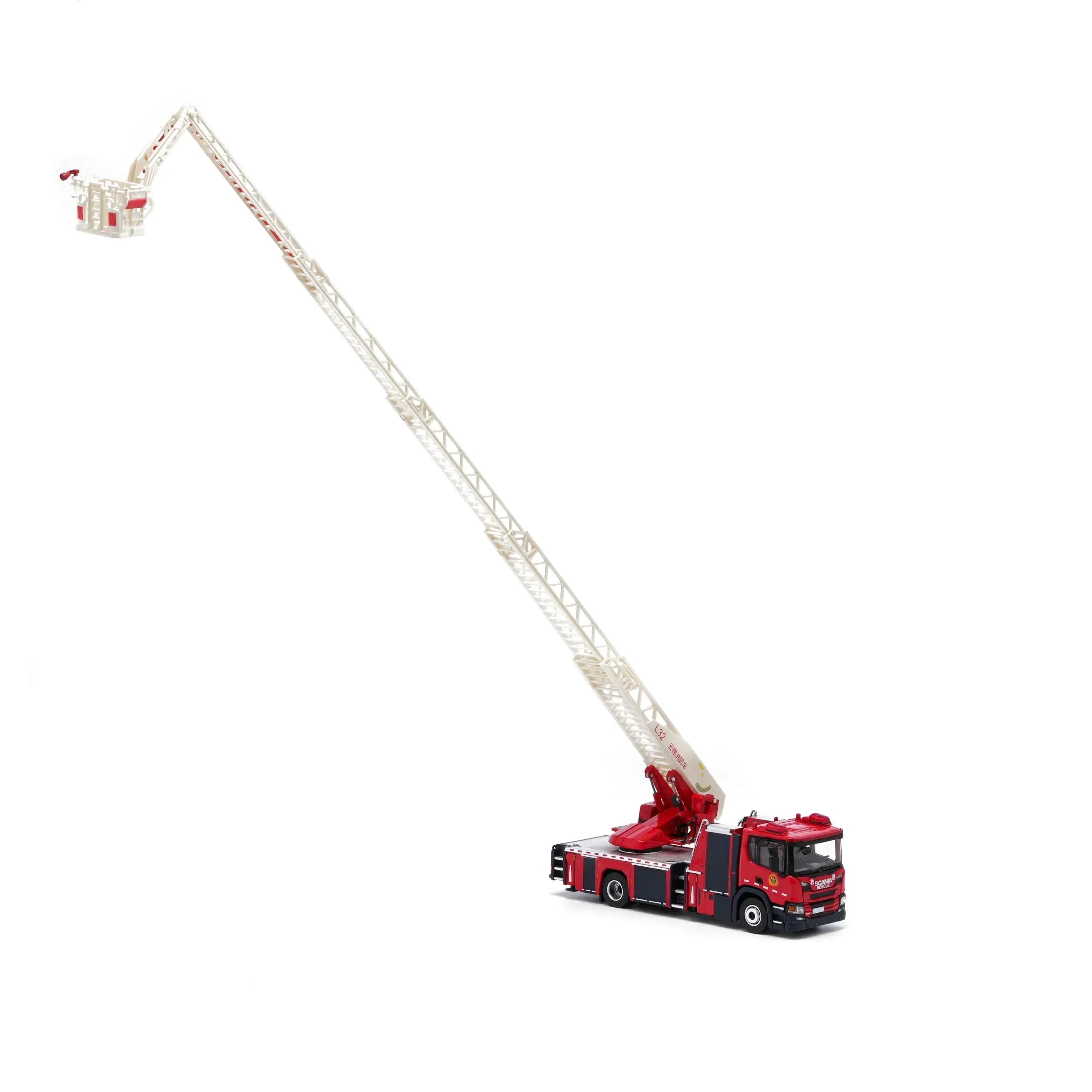Premium scale diecast model car – Scania Fire Ladder, 1:64 Scale (Red) Collectible