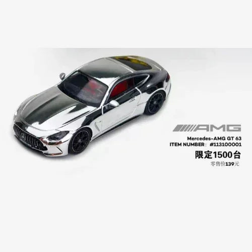 Premium scale diecast model car – *HEC 2026* Mercedes-AMG GT63 SE Performance (Silver Chrome) Collectible