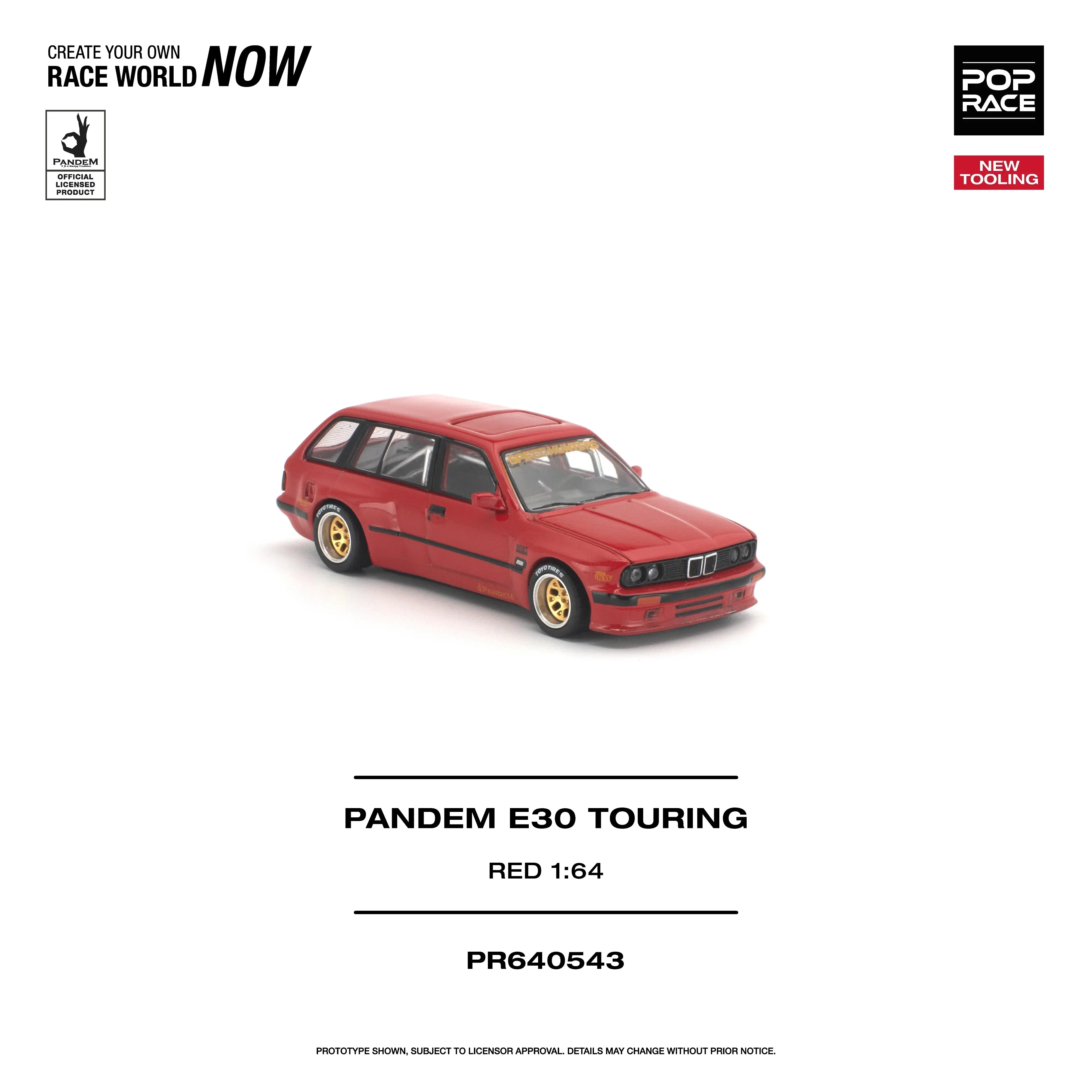Premium scale diecast model car – *PRE-ORDER* Pandem E30 Touring, 1:64 Scale (Red) Collectible