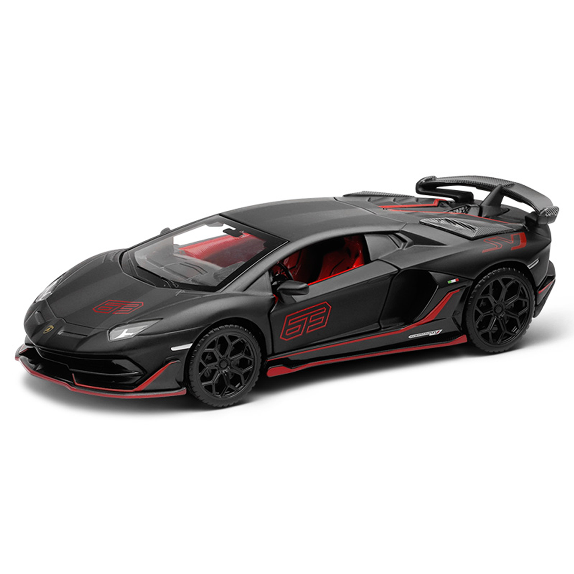 Premium scale diecast model car – Lamborghini Aventador SVJ, 1:32 Scale (Black) Collectible