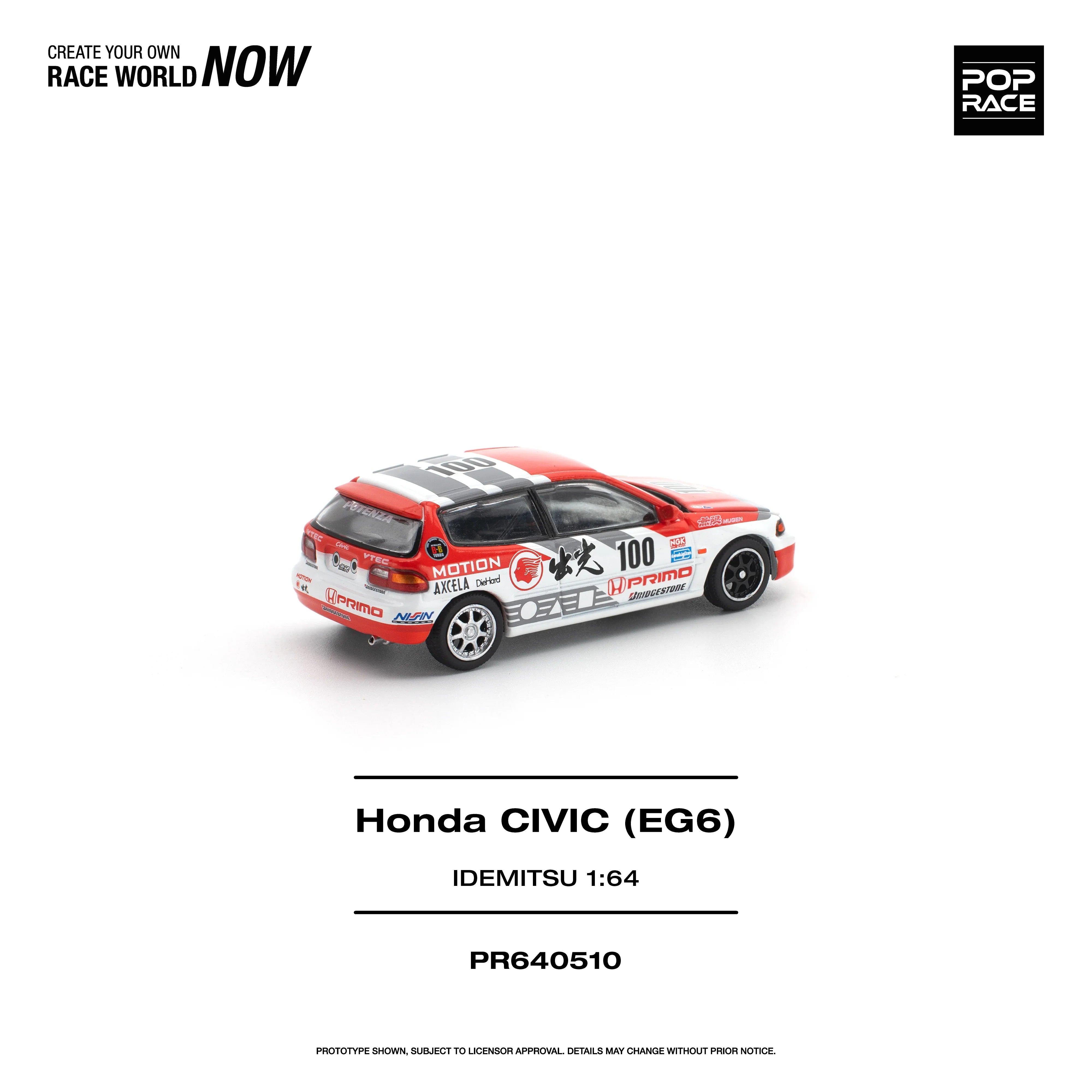 Premium scale diecast model car – *PRE-ORDER* Honda Civic (EG6) Idemitsu Motion Infinite, 1:64 Scale Collectible