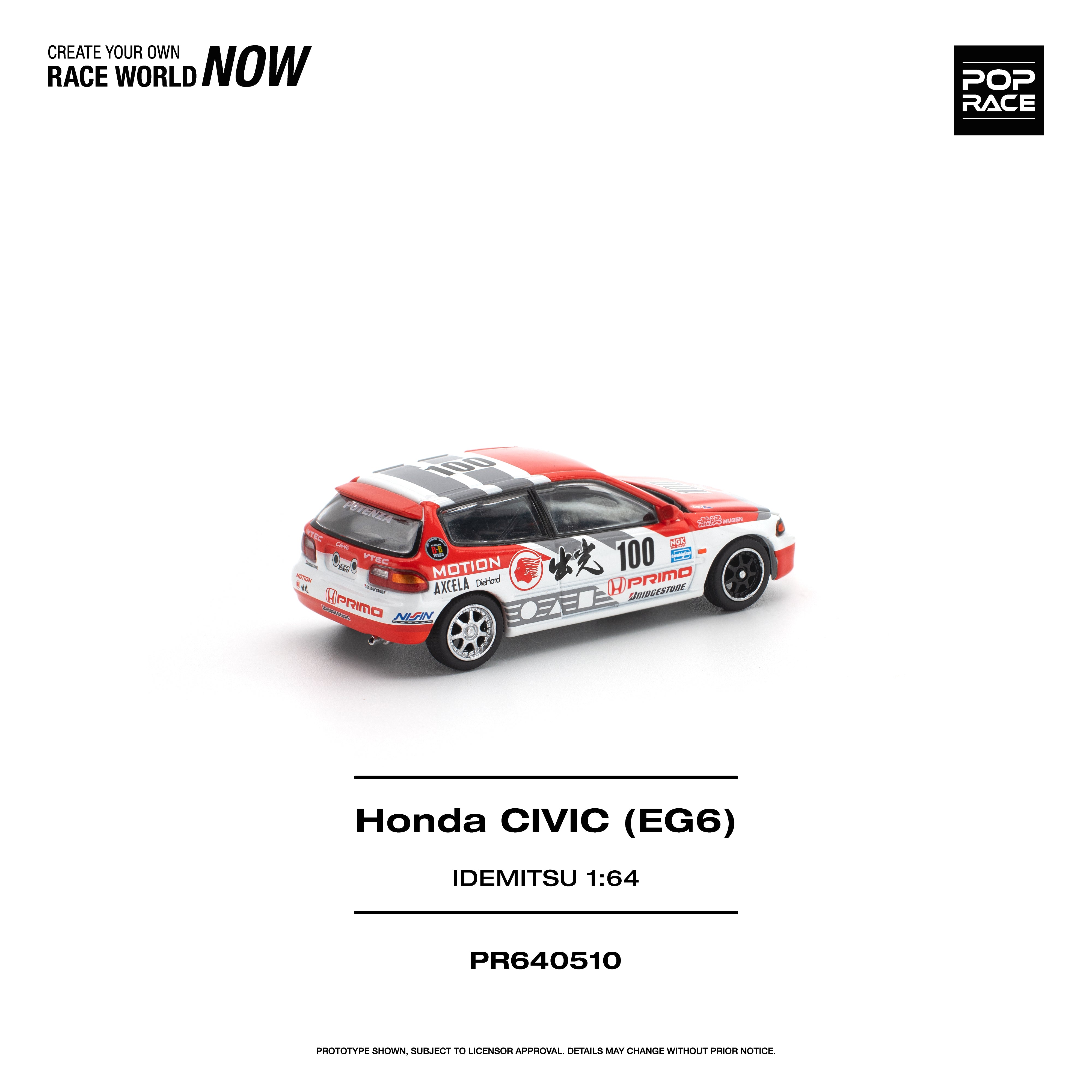 Premium scale diecast model car – *PRE-ORDER* Honda Civic (EG6) Idemitsu Motion Infinite, 1:64 Scale Collectible
