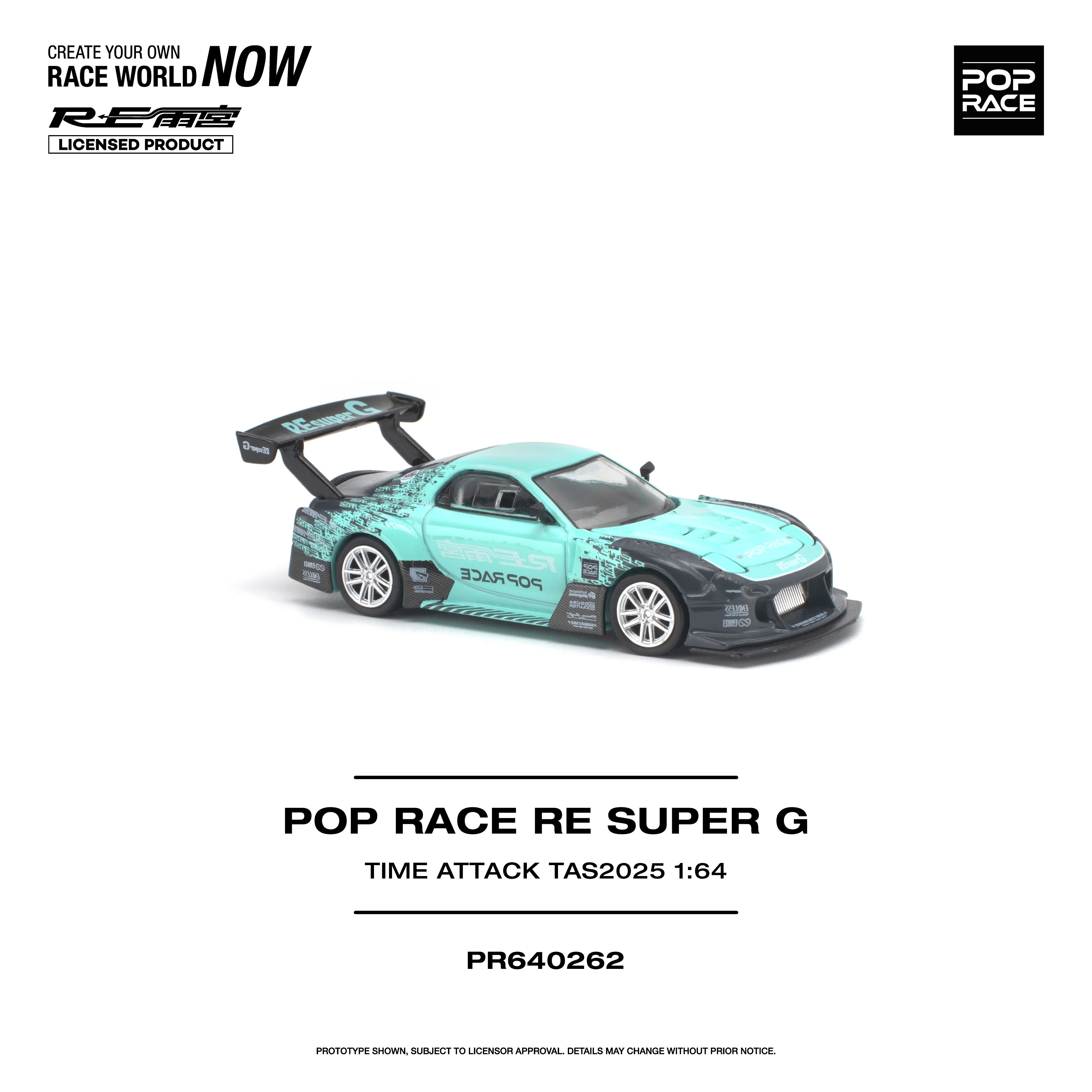 Premium scale diecast model car – *PRE-ORDER* Pop Race RE Super G Time Attack TAS 2025, 1:64 Scale Collectible