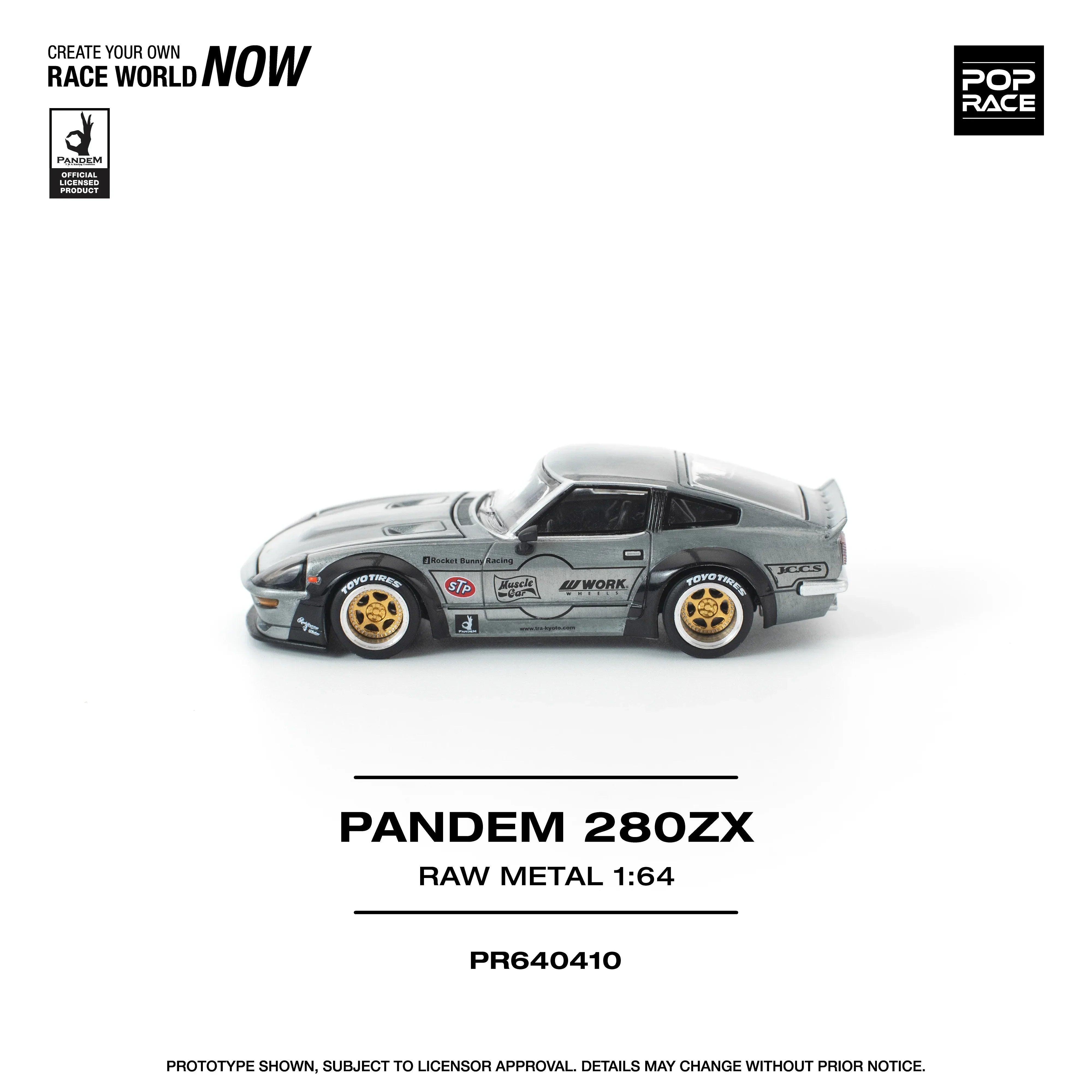 Premium scale diecast model car – *PRE-ORDER* Pandem 280ZX Raw Metal, 1:64 Scale Collectible