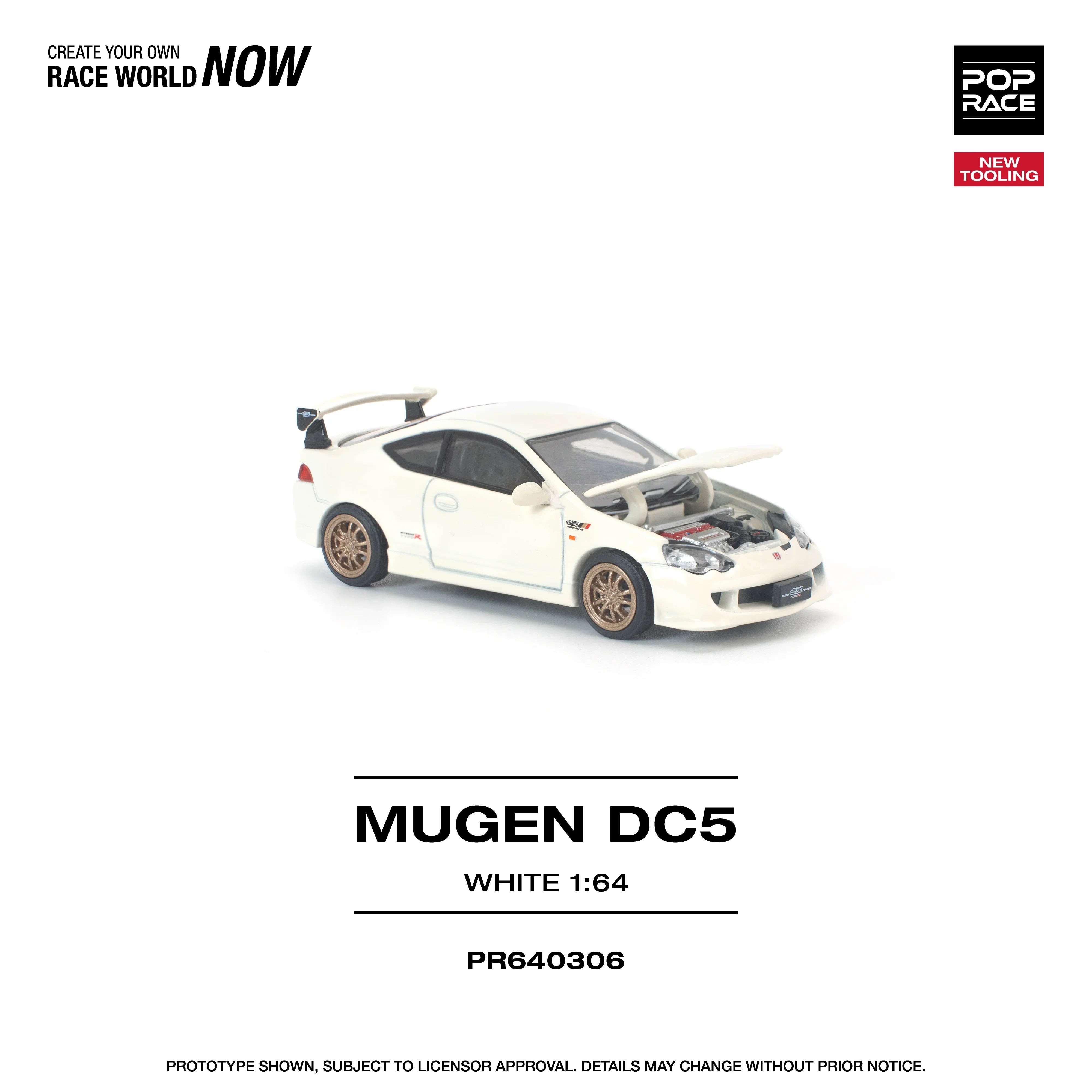 Premium scale diecast model car – *PRE-ORDER* Honda DC5 Mugen New Tooling, 1:64 Scale (White) Collectible