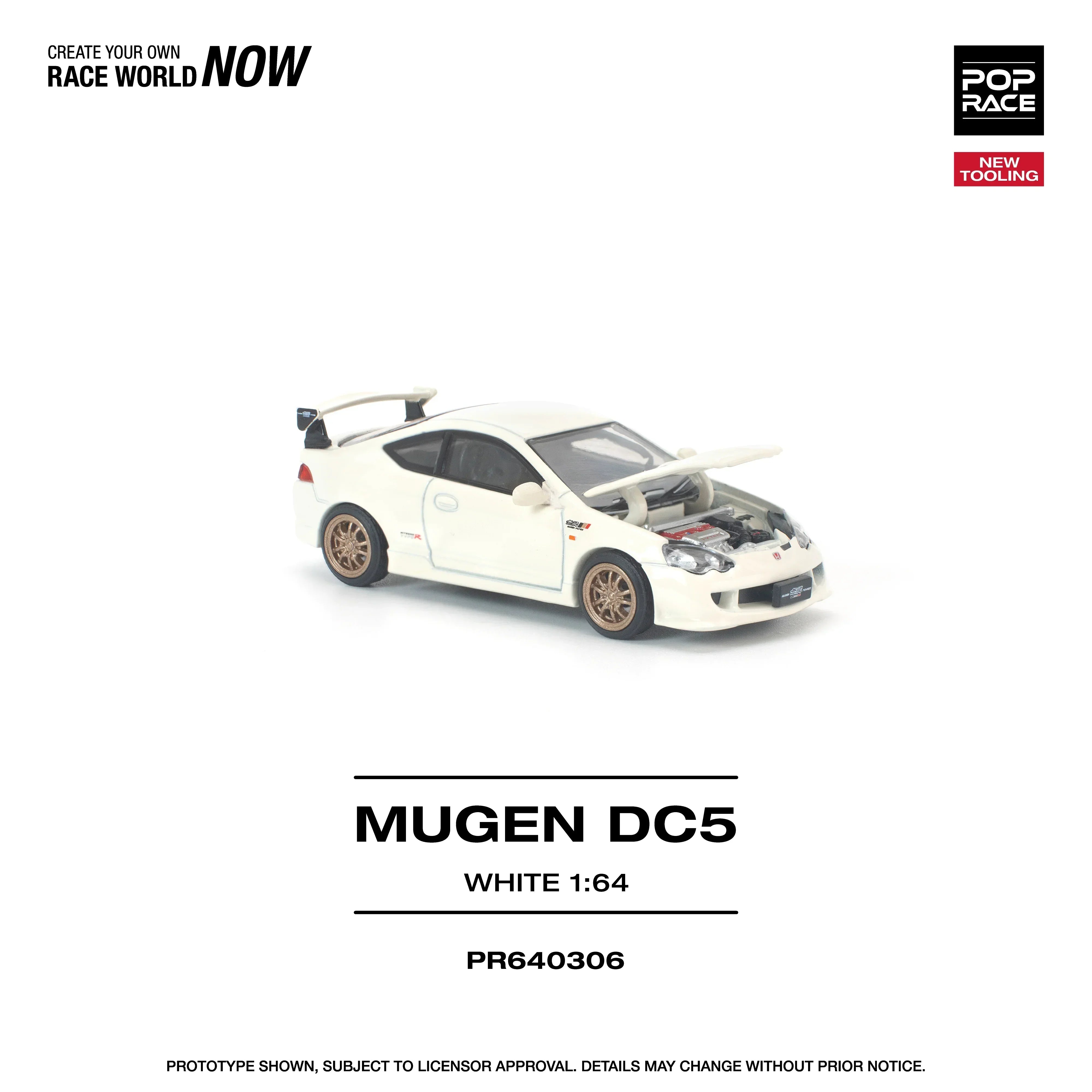 Premium scale diecast model car – *PRE-ORDER* Honda DC5 Mugen New Tooling, 1:64 Scale (White) Collectible