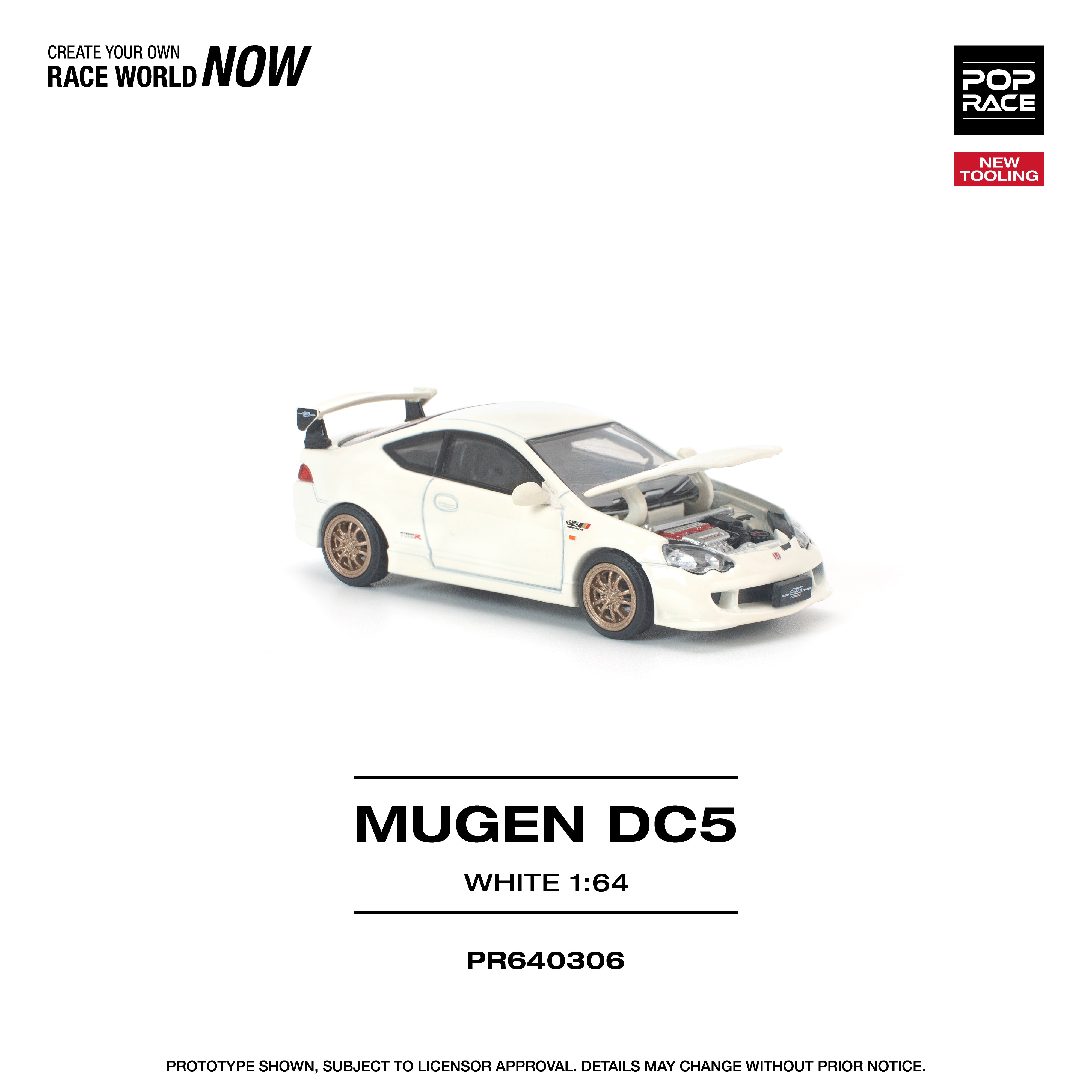 Premium scale diecast model car – *PRE-ORDER* Honda DC5 Mugen New Tooling, 1:64 Scale (White) Collectible