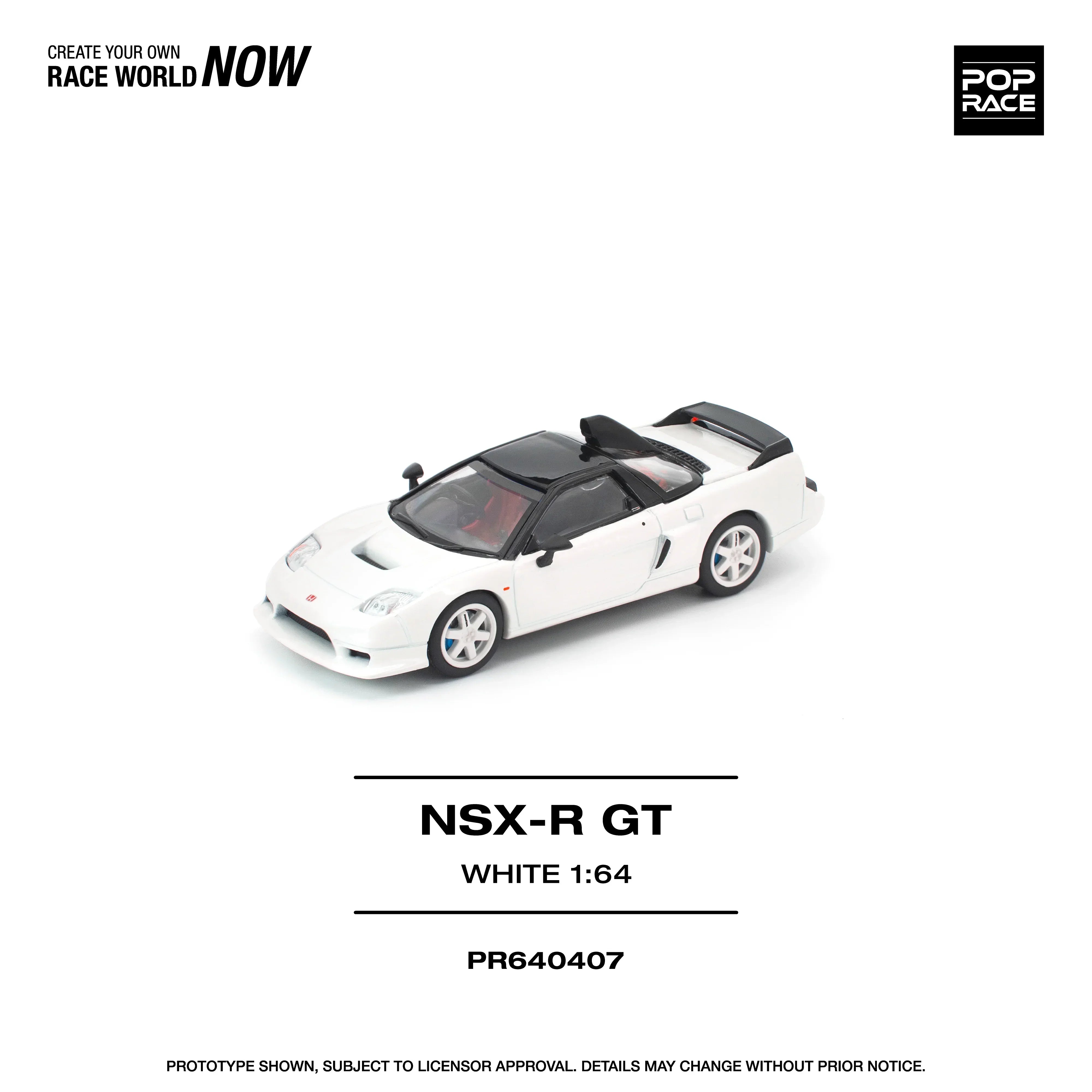 Premium scale diecast model car – *PRE-ORDER* Honda NSX-R GT, 1:64 Scale (White) Collectible