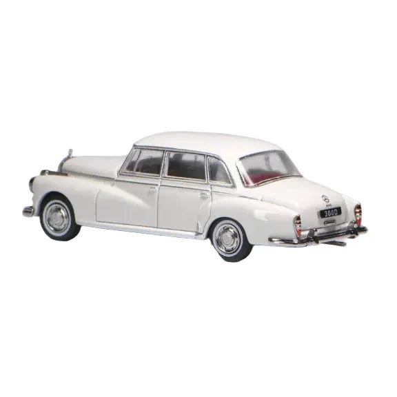Premium scale diecast model car – Mercedes-Benz 300D 1959, 1:64 Scale (White) Collectible