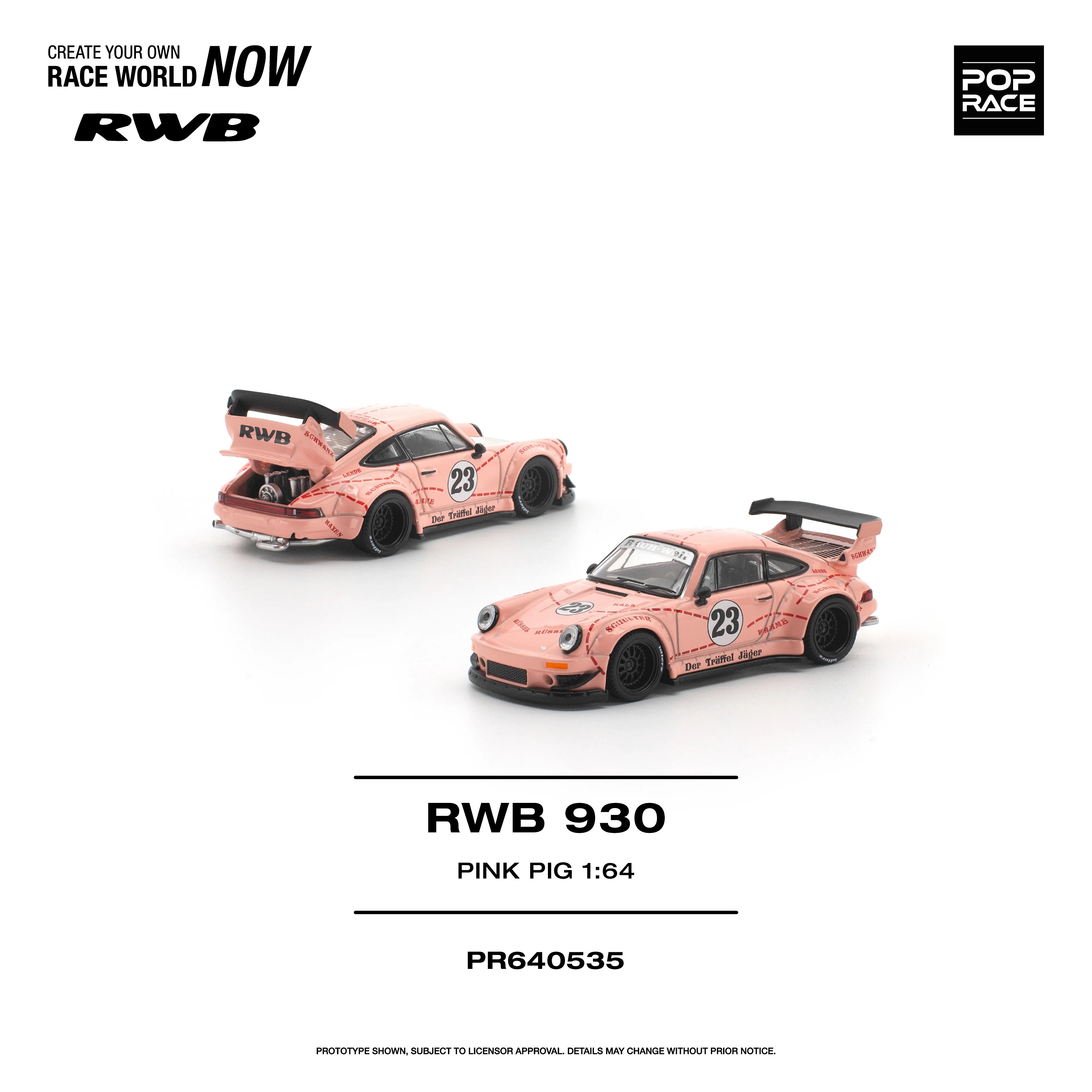 Premium scale diecast model car – *PRE-ORDER* RWB 930 "PINK PIG", 1:64 Scale Collectible