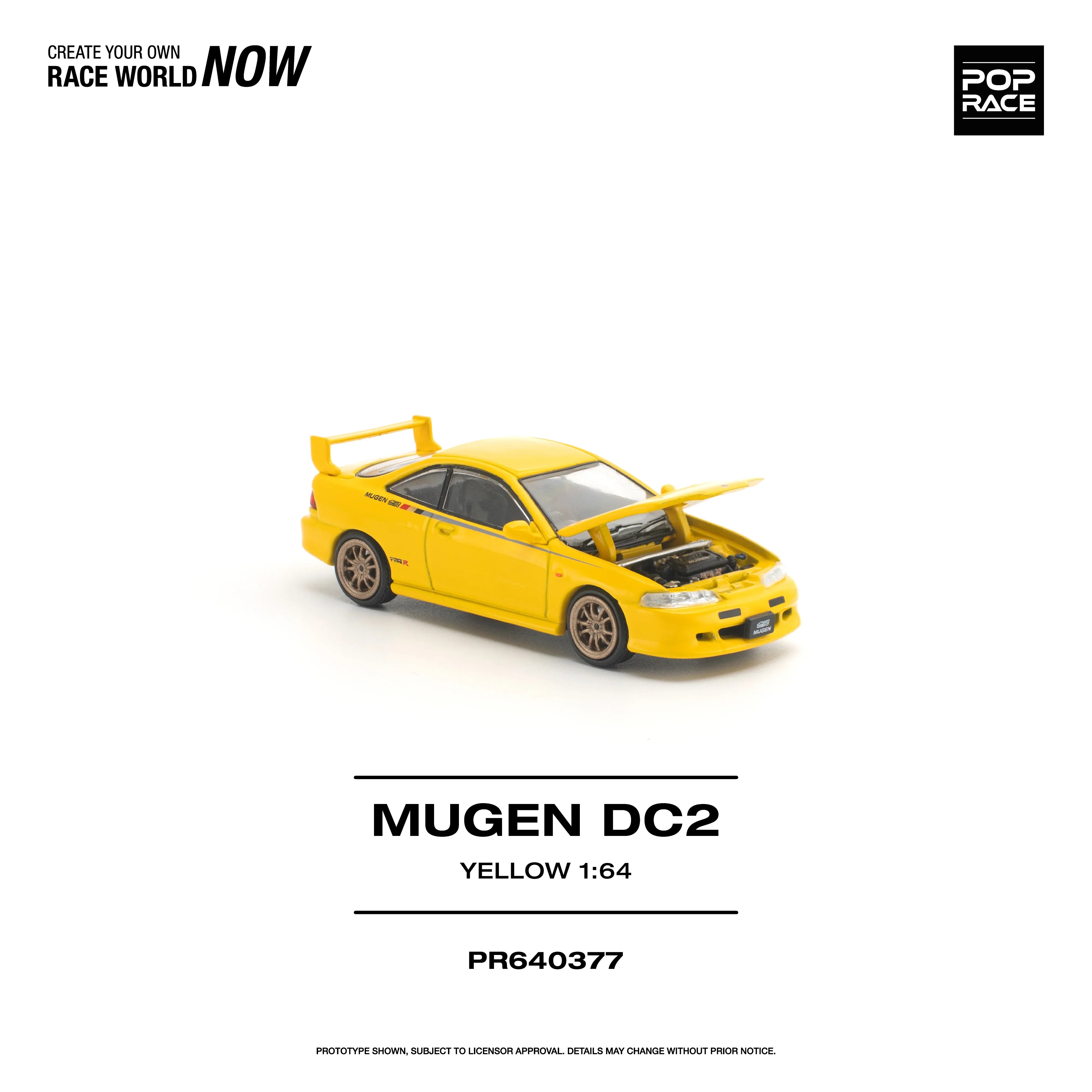 *PRE-ORDER* Nissan Mugen DC2 Yellow, 1:64 Scale