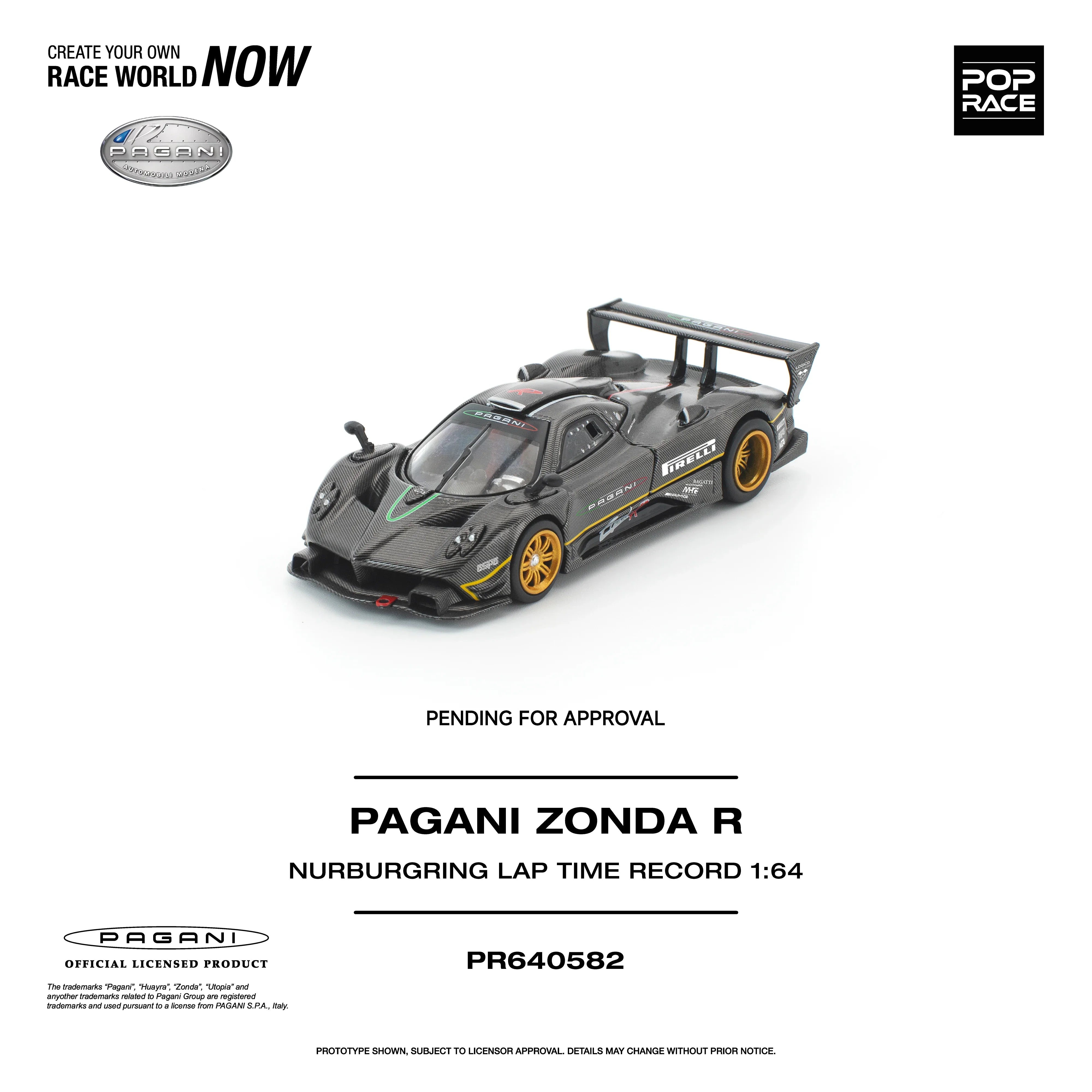 Premium scale diecast model car – *PRE-ORDER* Pagani Zonda R Nurburgring LAP Time Record, 1:64 Scale Collectible