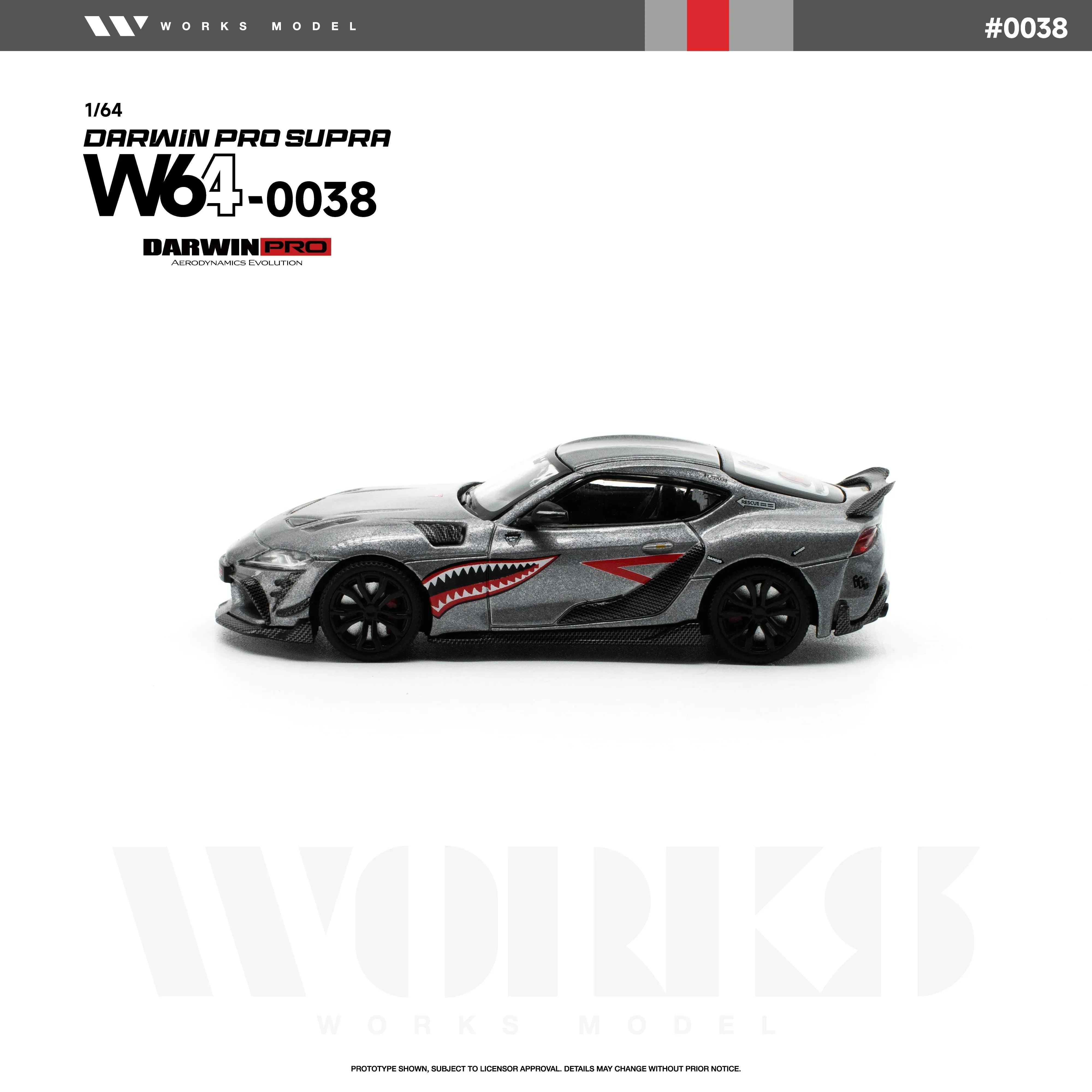 Premium scale diecast model car – *PRE-ORDER* Darwin Pro Supra, 1:64 Scale (Carbon Grey) Collectible