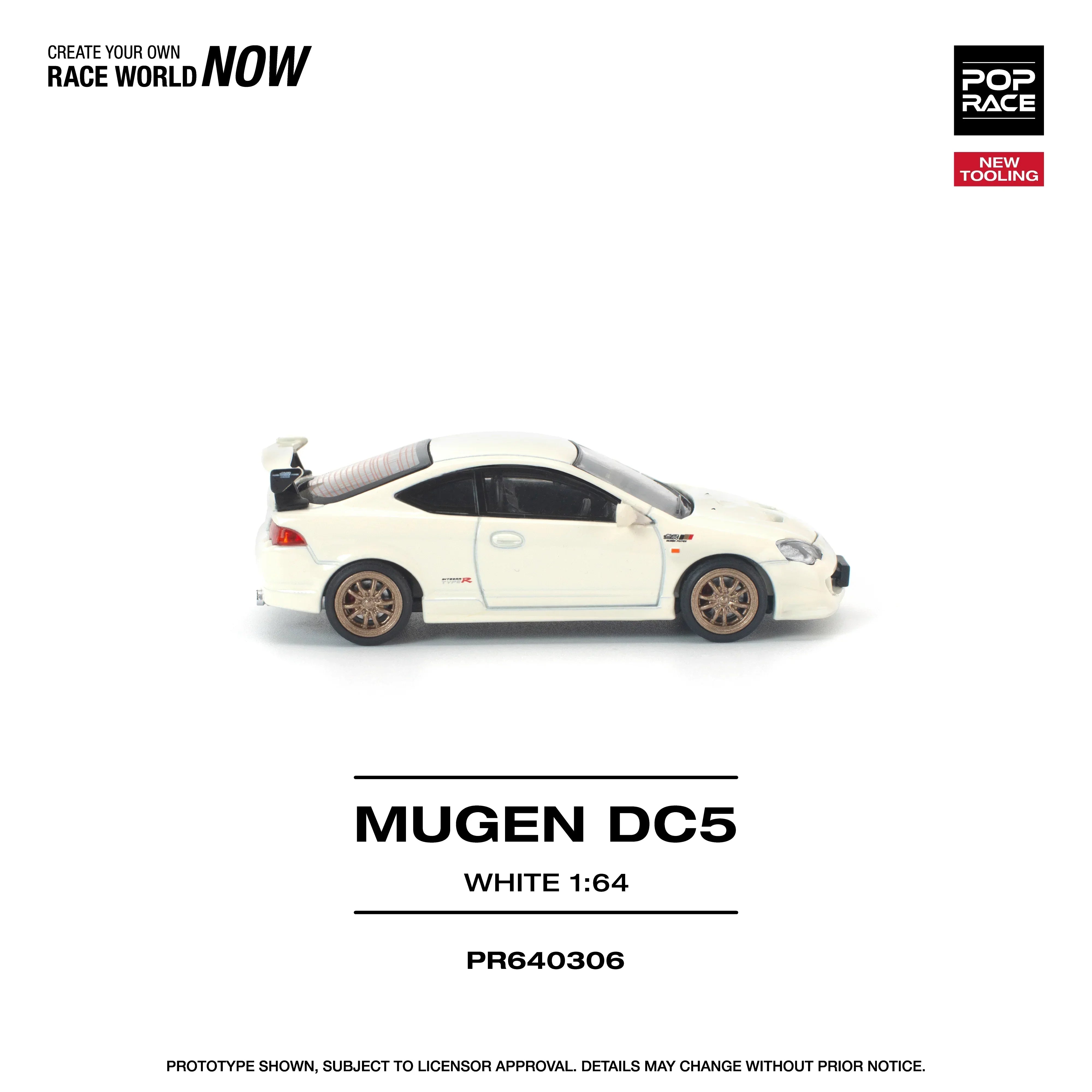 Premium scale diecast model car – *PRE-ORDER* Honda DC5 Mugen New Tooling, 1:64 Scale (White) Collectible