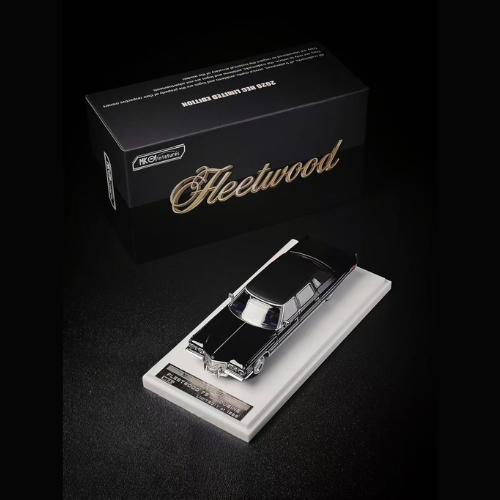 Premium scale diecast model car – *HEC 2026* Cadillac Fleetwood 75, 1:64 Scale (Black) Collectible