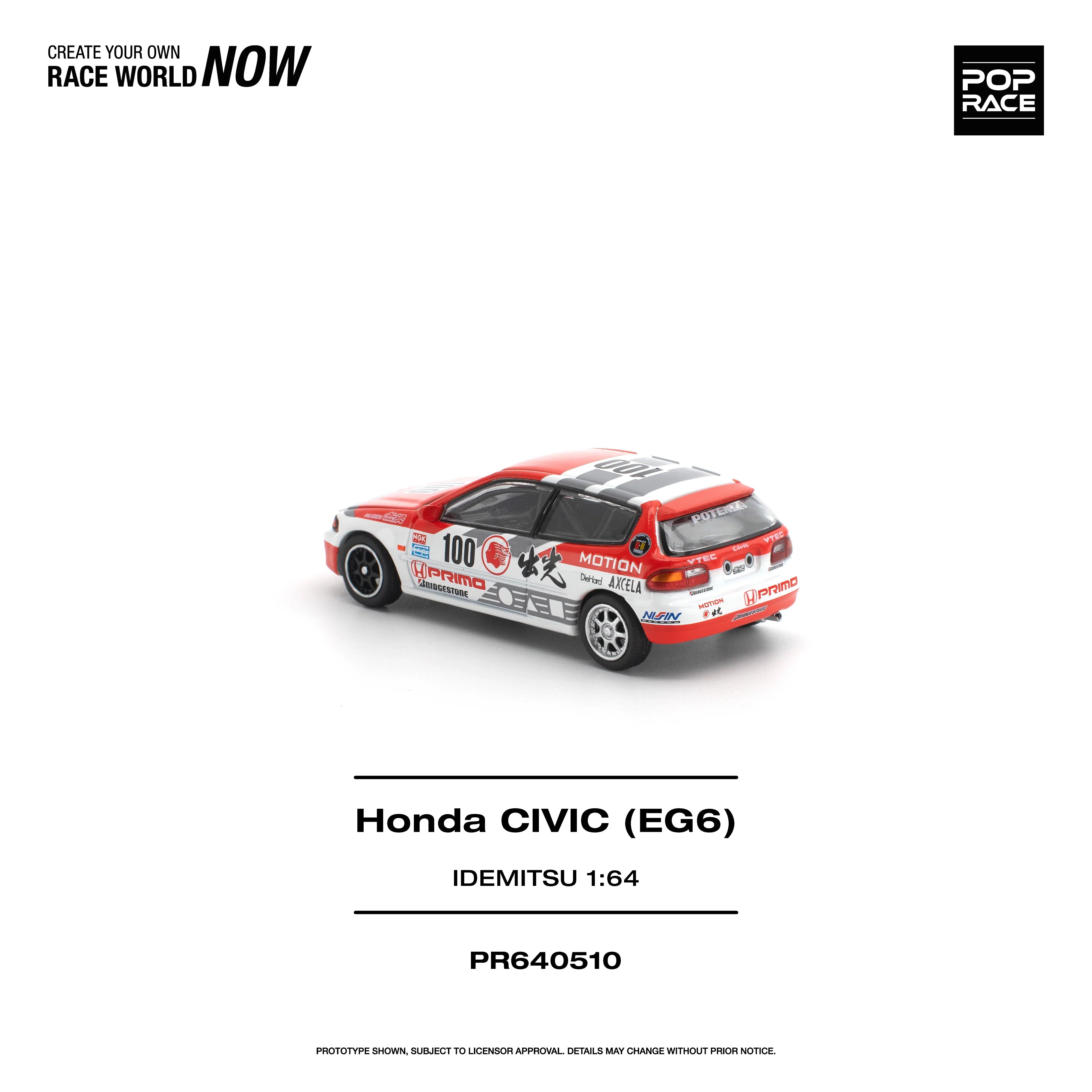 Premium scale diecast model car – *PRE-ORDER* Honda Civic (EG6) Idemitsu Motion Infinite, 1:64 Scale Collectible