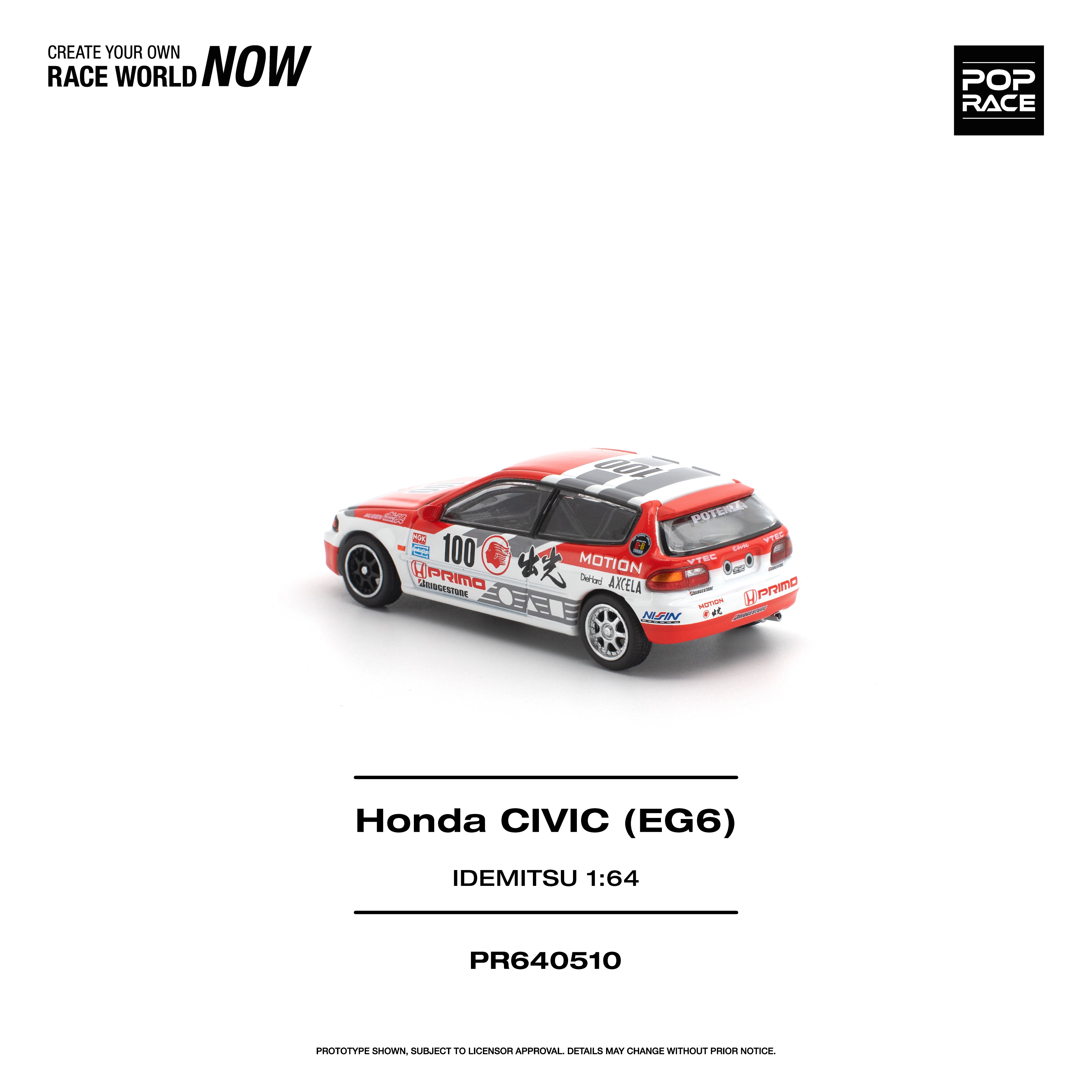 Premium scale diecast model car – *PRE-ORDER* Honda Civic (EG6) Idemitsu Motion Infinite, 1:64 Scale Collectible