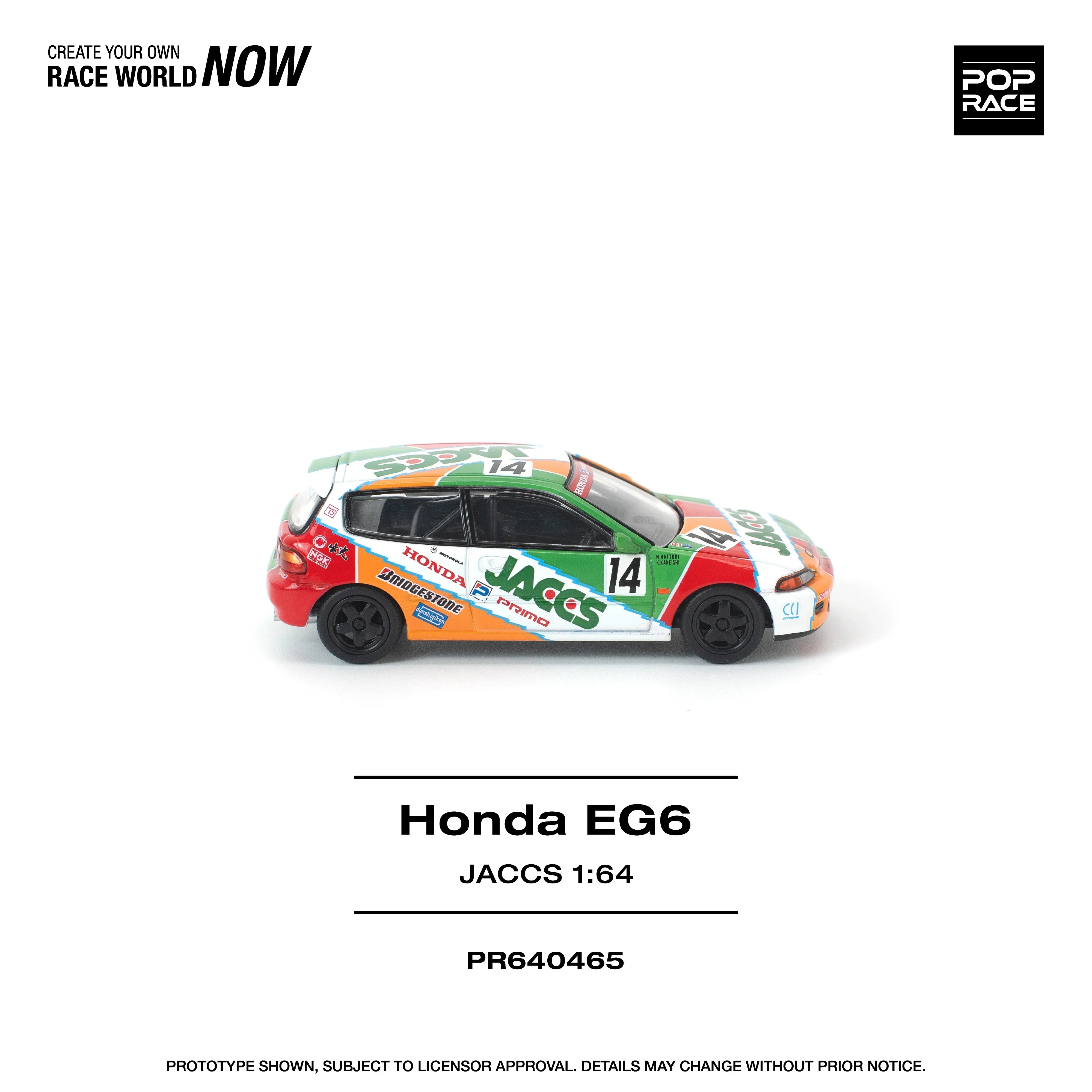 Premium scale diecast model car – *PRE-ORDER* Honda Civc (EG6) Jaccs, 1:64 Scale Collectible