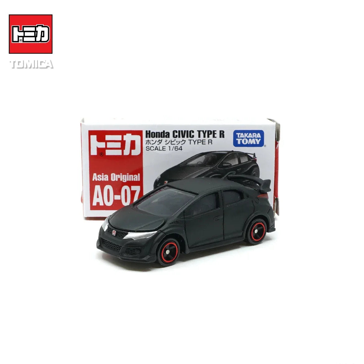 Premium scale diecast model car – Tomica (Asia Original) A0-07 Honda Civic Type R, 1:64 Scale (Black) Collectible