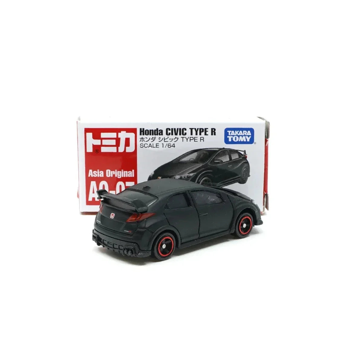 Premium scale diecast model car – Tomica (Asia Original) A0-07 Honda Civic Type R, 1:64 Scale (Black) Collectible