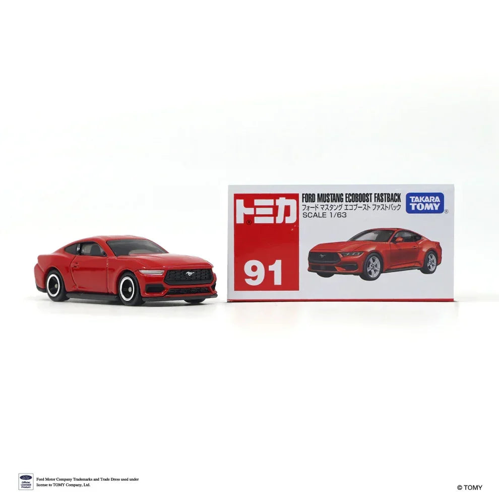 Premium scale diecast model car – Tomica No.91 Ford Mustang Ecoboost Fastback 1:63 Scale (Red) Collectible
