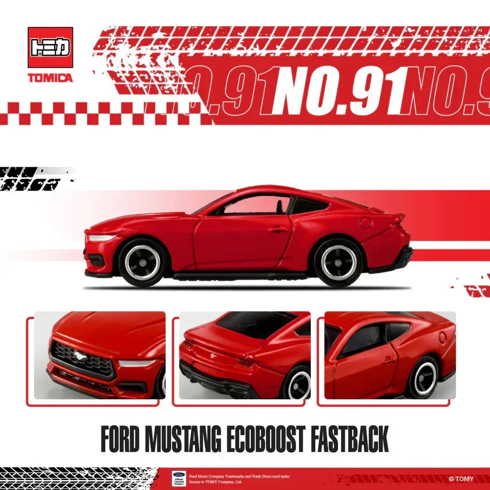Premium scale diecast model car – Tomica No.91 Ford Mustang Ecoboost Fastback 1:63 Scale (Red) Collectible