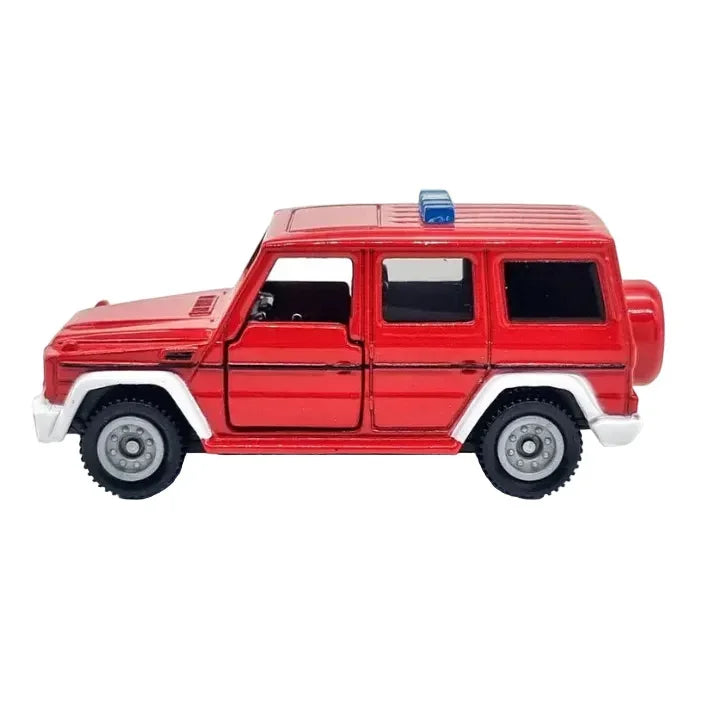 Premium scale diecast model car – Tomica No.63 Mercedes-Benz G-Class Fire Command Vehicle, 1:62 Scale (Red) Collectible
