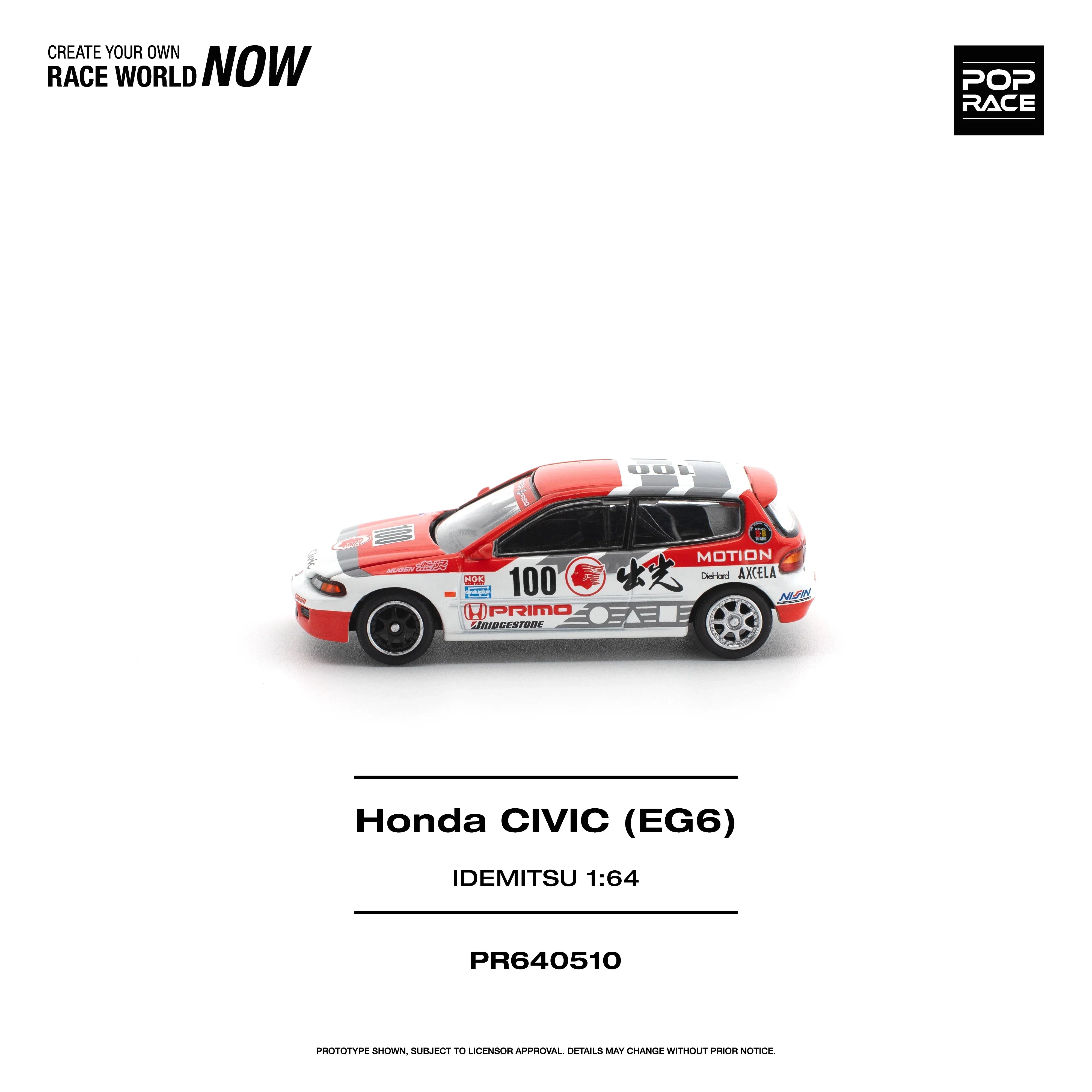 Premium scale diecast model car – *PRE-ORDER* Honda Civic (EG6) Idemitsu Motion Infinite, 1:64 Scale Collectible