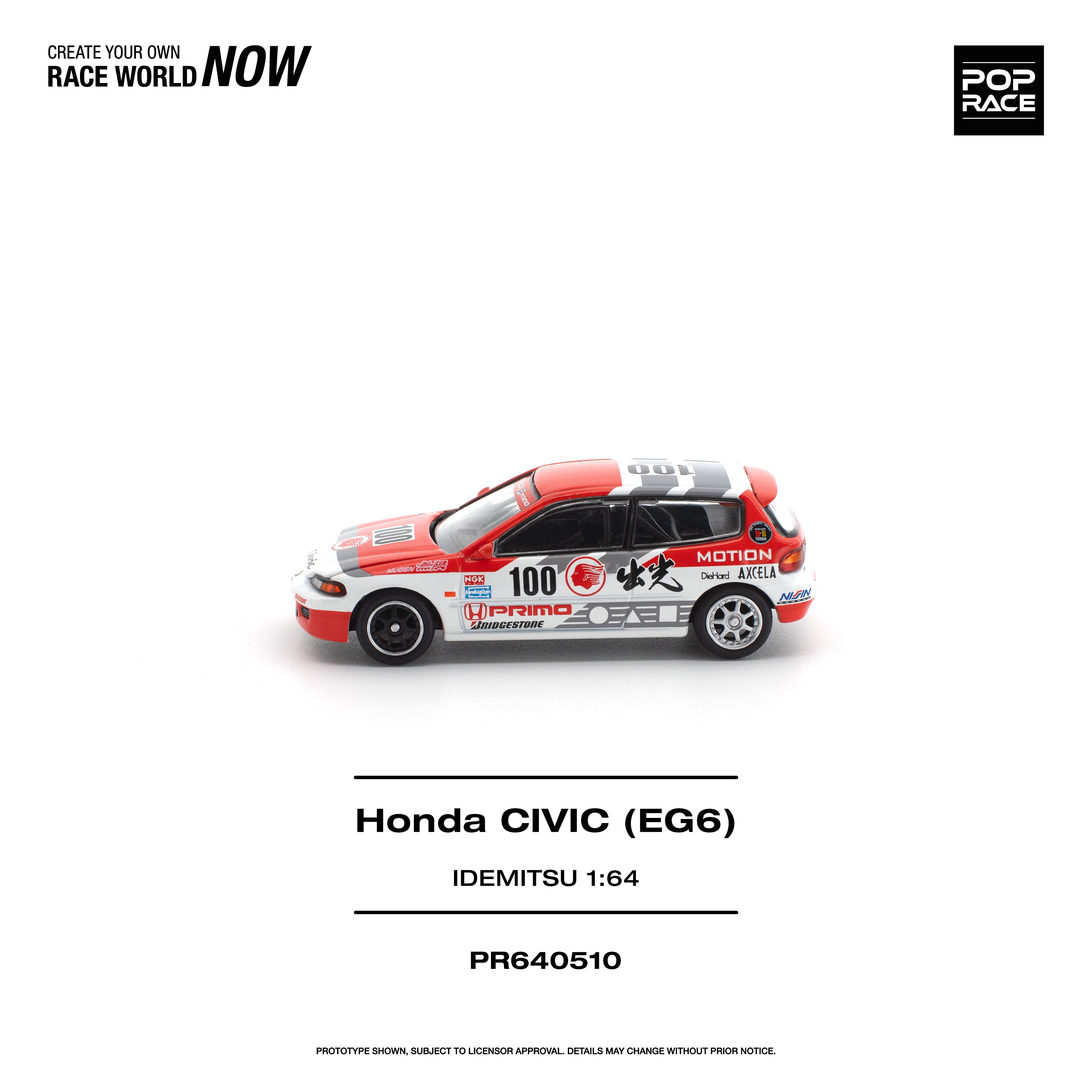 Premium scale diecast model car – *PRE-ORDER* Honda Civic (EG6) Idemitsu Motion Infinite, 1:64 Scale Collectible