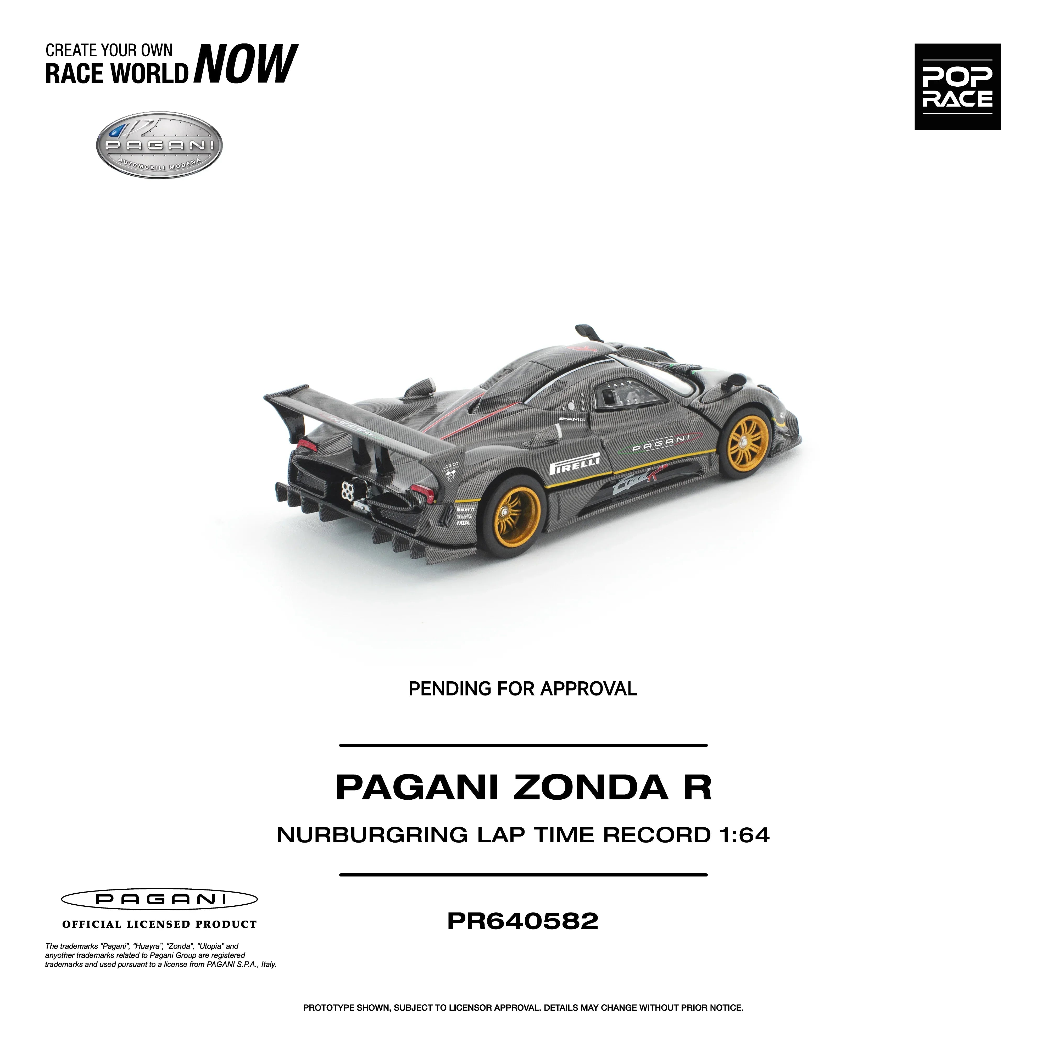Premium scale diecast model car – *PRE-ORDER* Pagani Zonda R Nurburgring LAP Time Record, 1:64 Scale Collectible