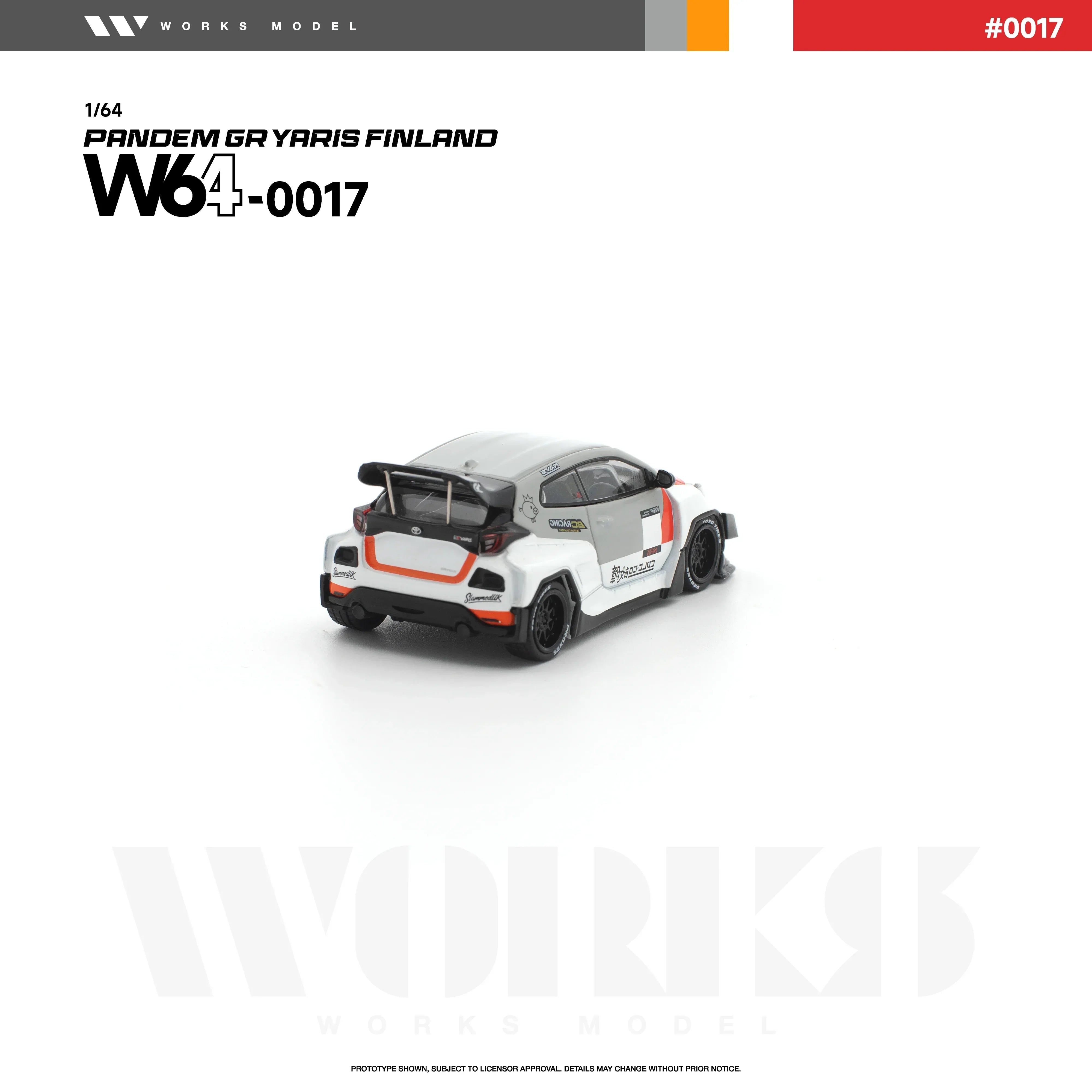 Premium scale diecast model car – *PRE-ORDER* Pandem GR Yaris Finland, 1:64 Scale (White) Collectible