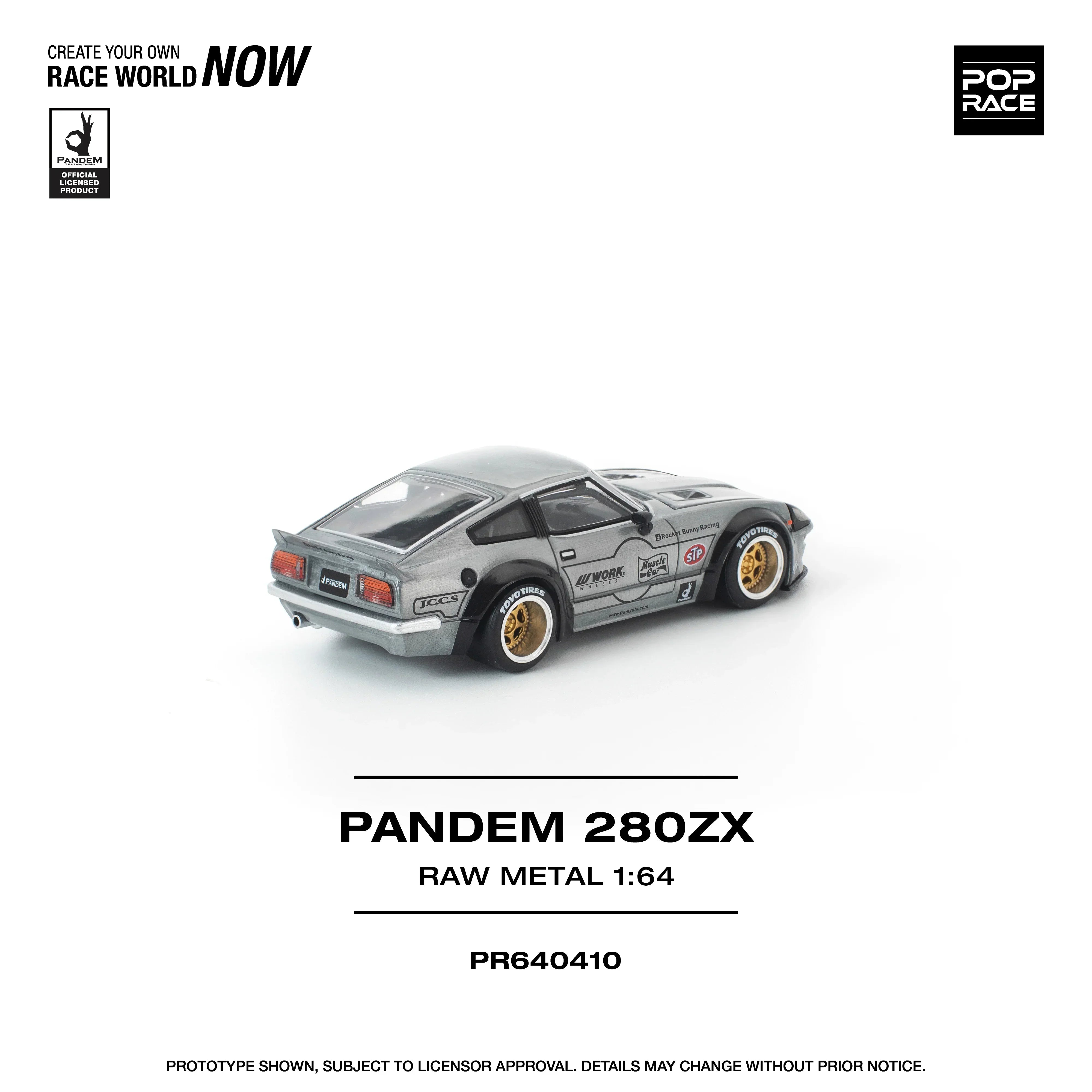 Premium scale diecast model car – *PRE-ORDER* Pandem 280ZX Raw Metal, 1:64 Scale Collectible