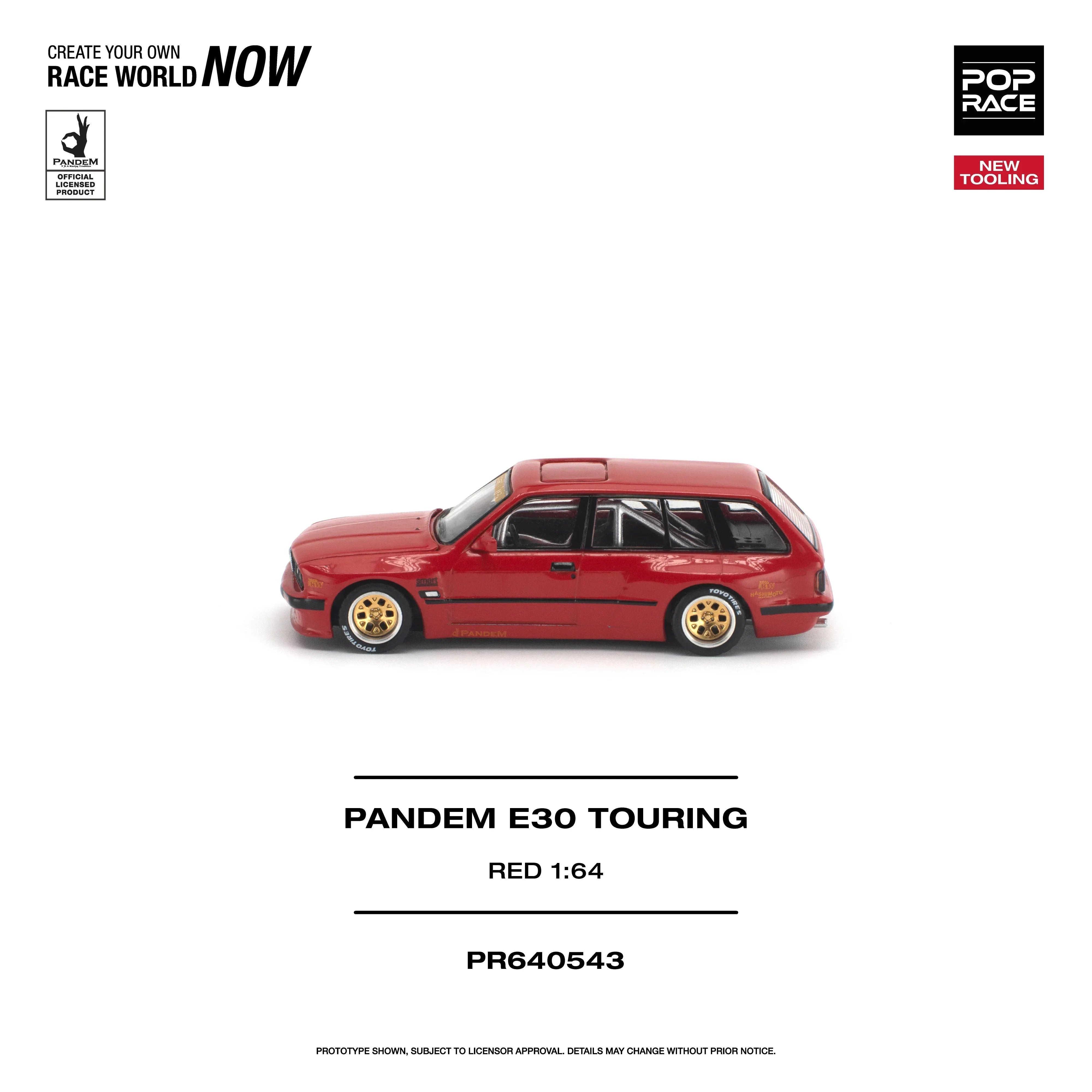 Premium scale diecast model car – *PRE-ORDER* Pandem E30 Touring, 1:64 Scale (Red) Collectible