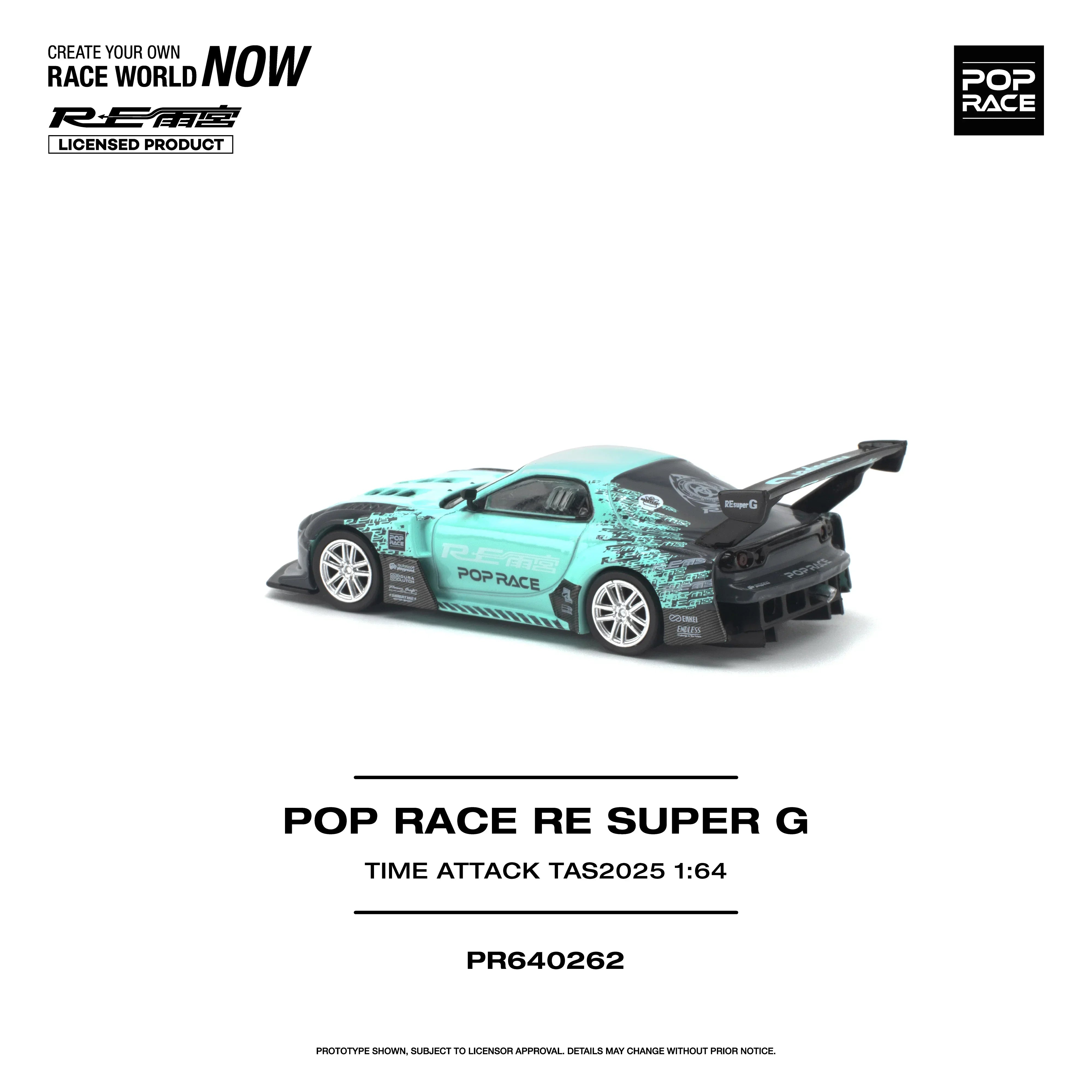 Premium scale diecast model car – *PRE-ORDER* Pop Race RE Super G Time Attack TAS 2025, 1:64 Scale Collectible
