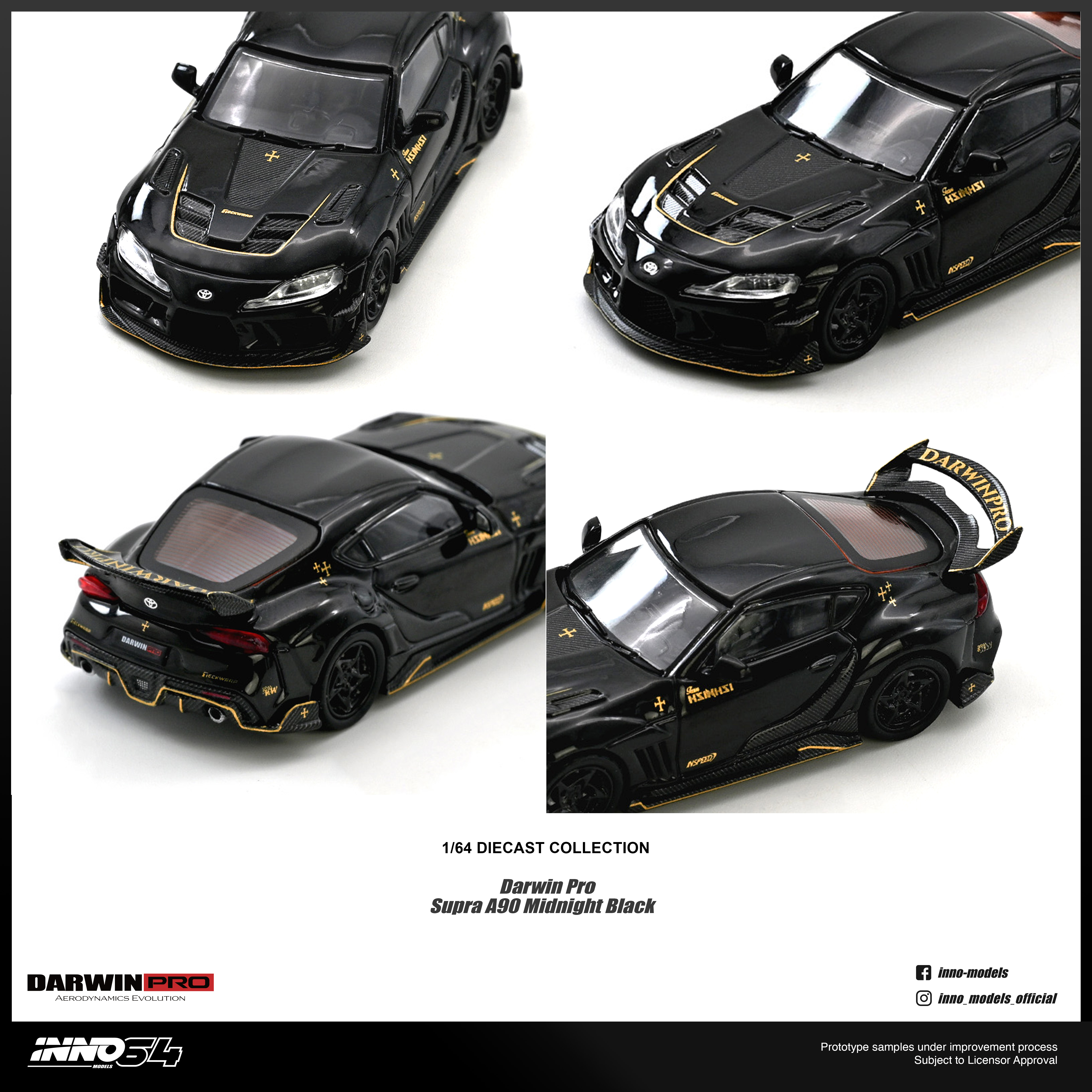 *PRE-ORDER* Darwin Pro Supra A90 Gloss, 1:64 Scale (Black)