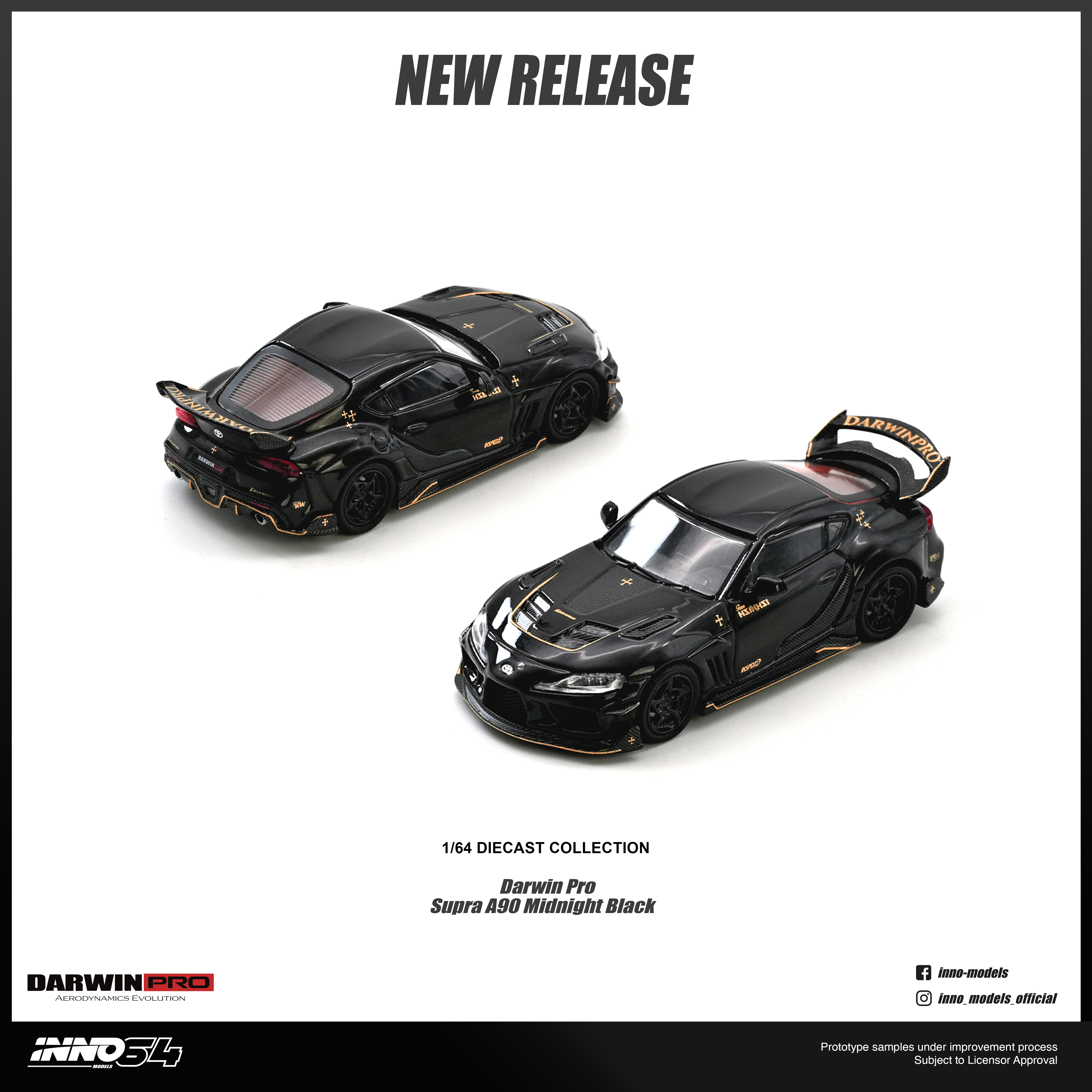 *PRE-ORDER* Darwin Pro Supra A90 Gloss, 1:64 Scale (Black)