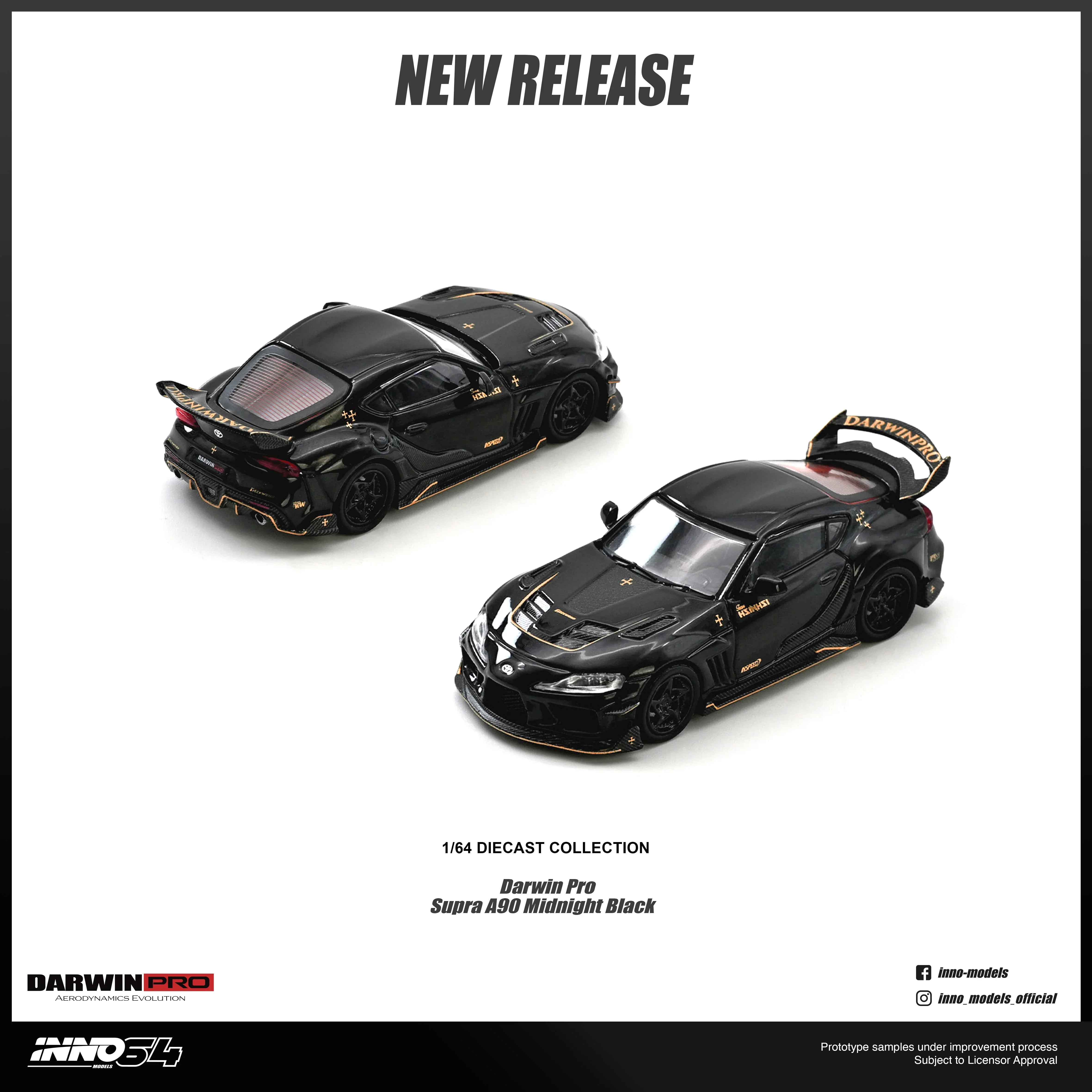 Premium scale diecast model car – *PRE-ORDER* Darwin Pro Supra A90 Gloss, 1:64 Scale (Black) Collectible