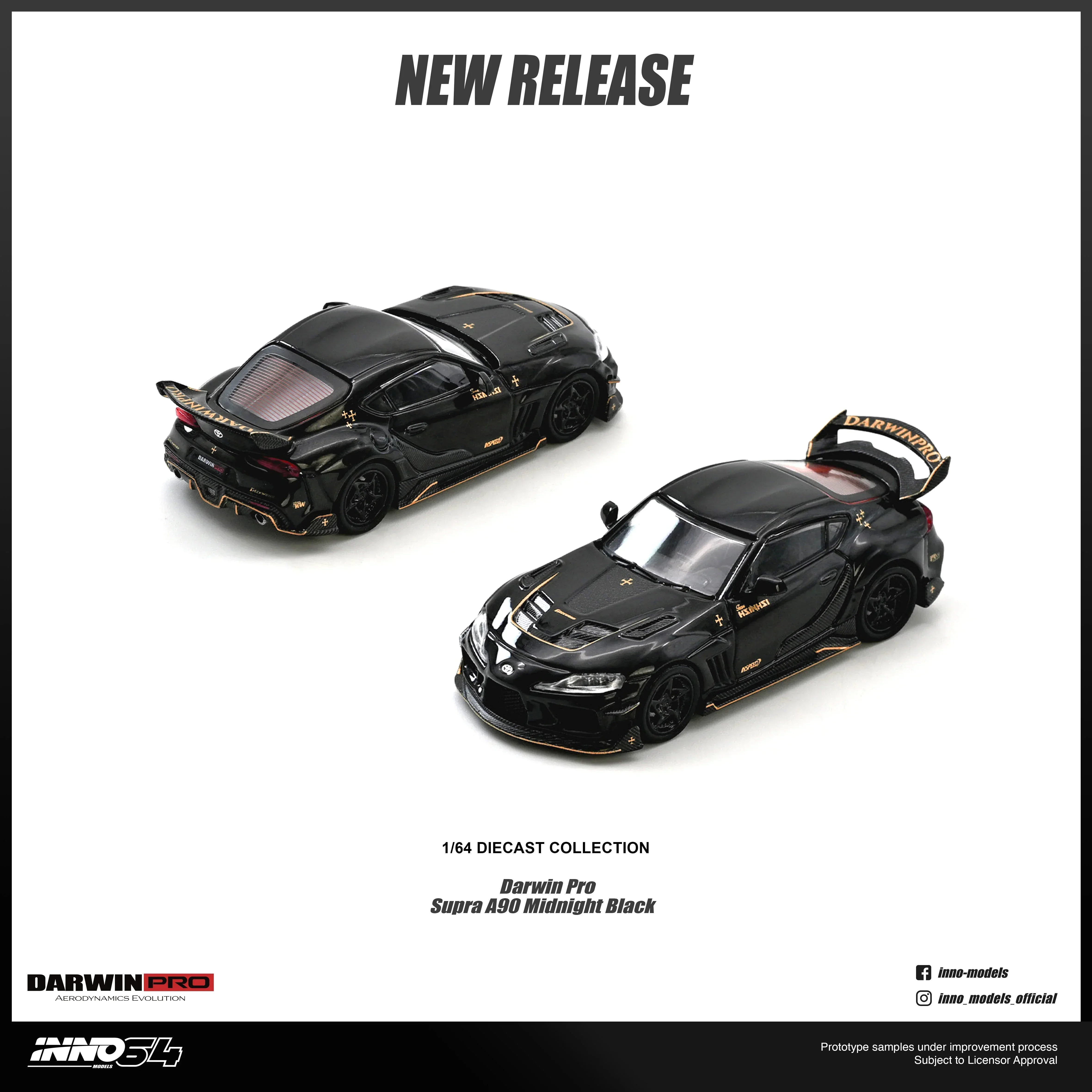 Premium scale diecast model car – *PRE-ORDER* Darwin Pro Supra A90 Gloss, 1:64 Scale (Black) Collectible