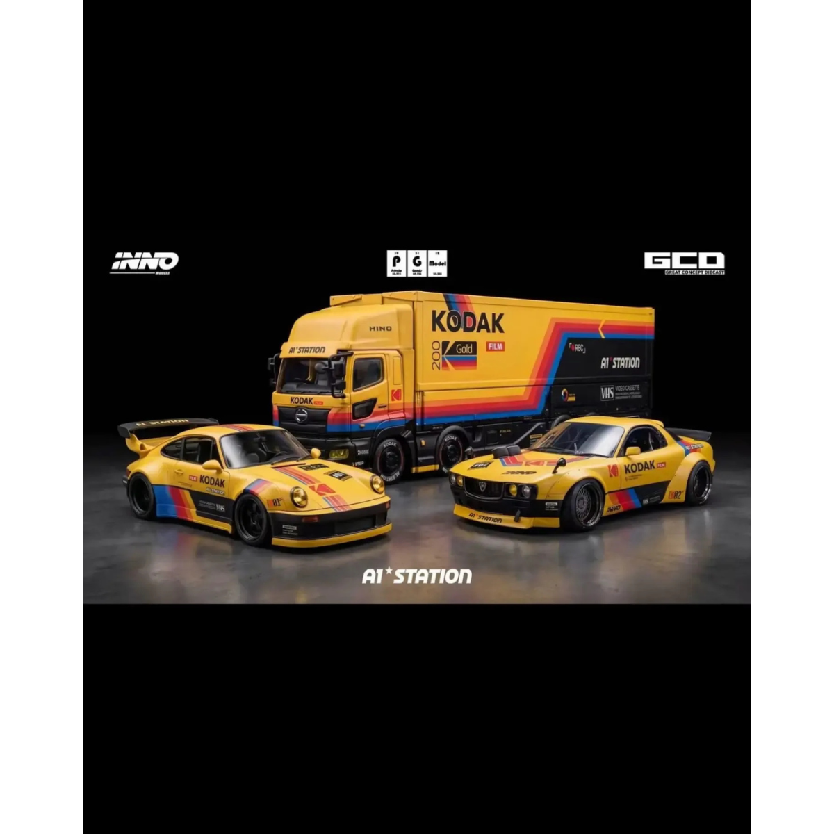 *APAXPO 2026* Porsche - Hino Truck - Chevrolet A1 Station Dinner Set (Limited to 300 Sets), 1:64 Scale